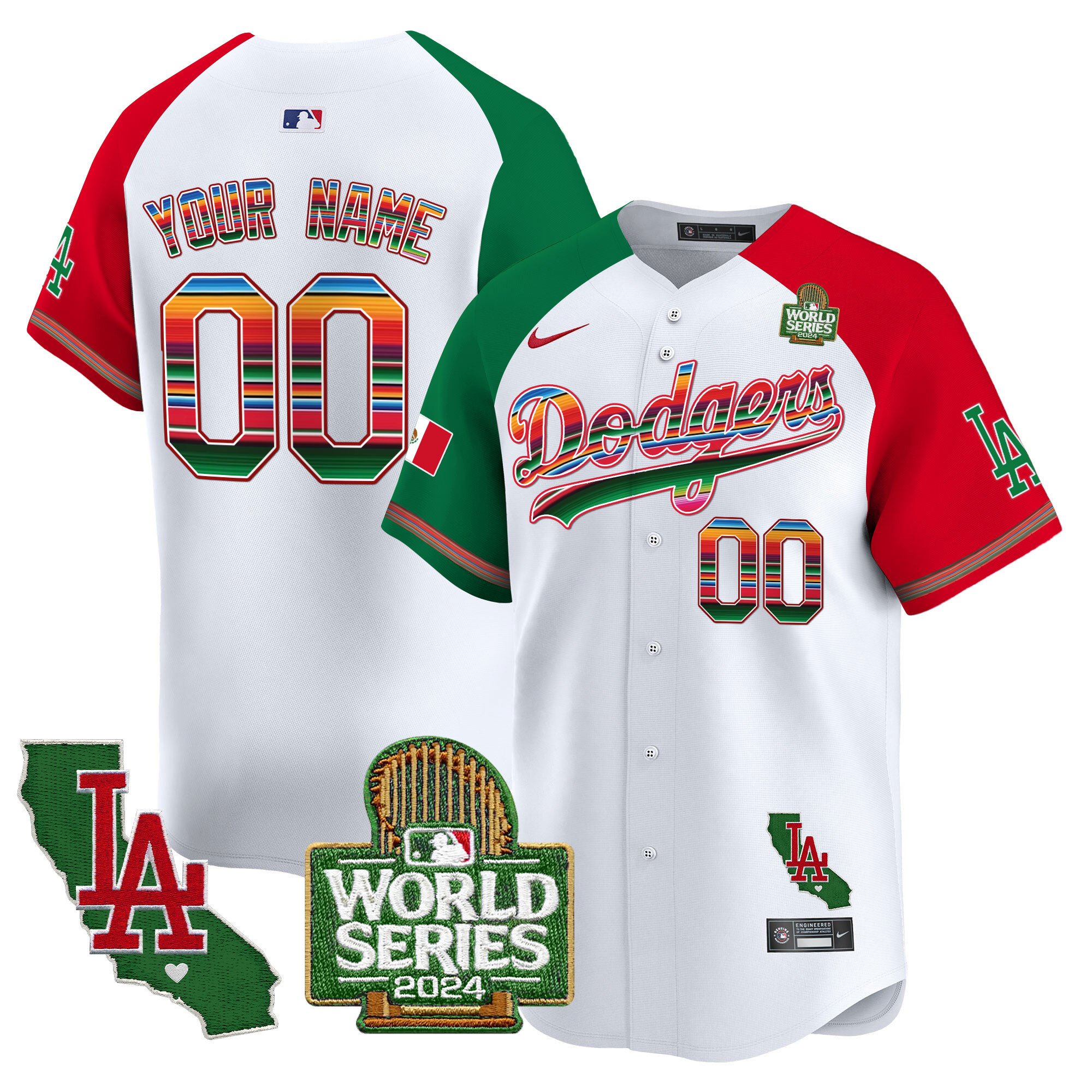 Dodgers Mexico 2024 World Series Vapor Premier Limited Custom Jersey V2 - All Stitched
