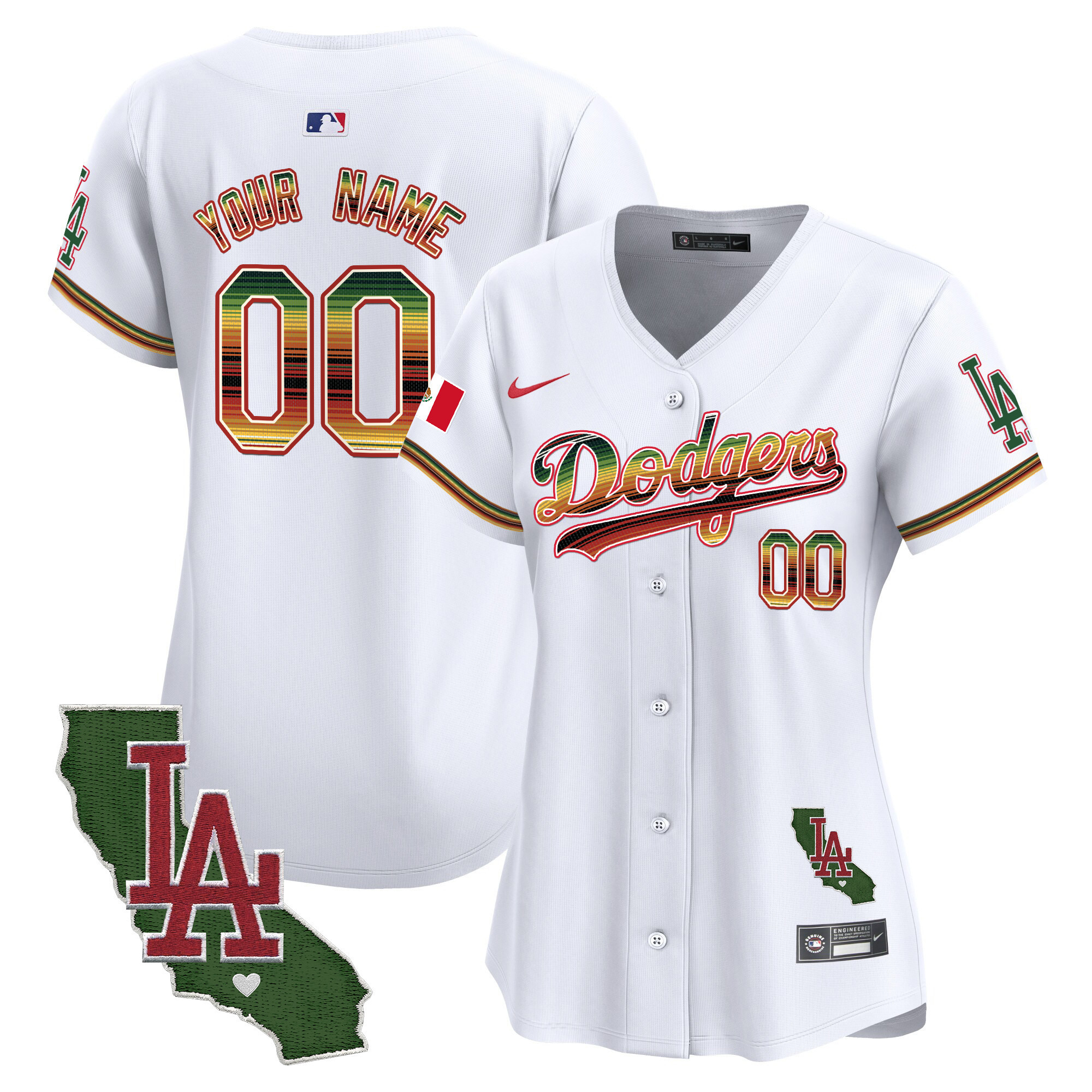 Dodgers Mexico Traditional Style Vapor Premier Limited Custom Jersey - All Stitched