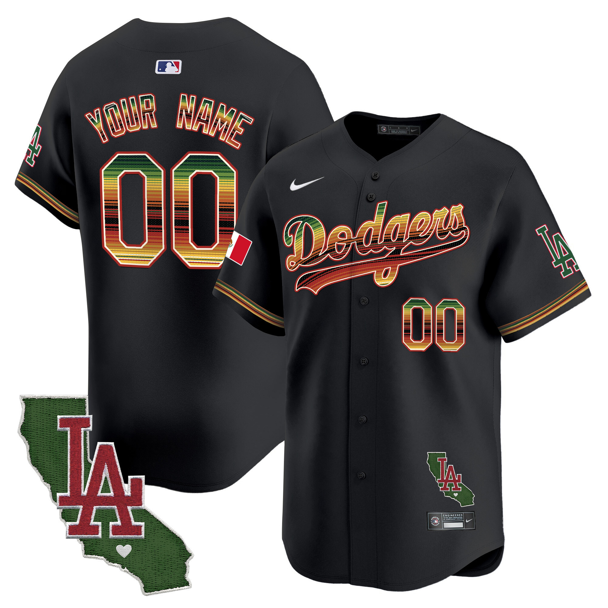 Dodgers Mexico Traditional Style Vapor Premier Limited Custom Jersey - All Stitched