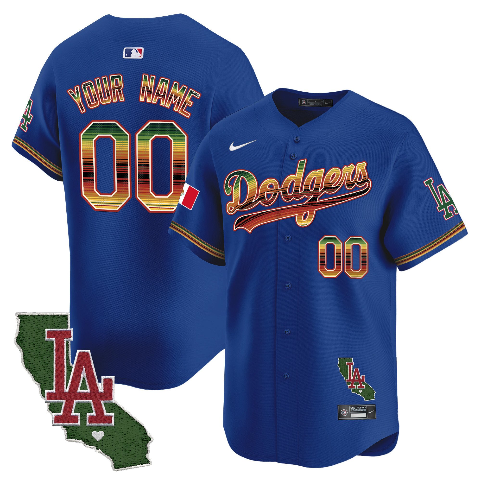 Dodgers Mexico Traditional Style Vapor Premier Limited Custom Jersey - All Stitched