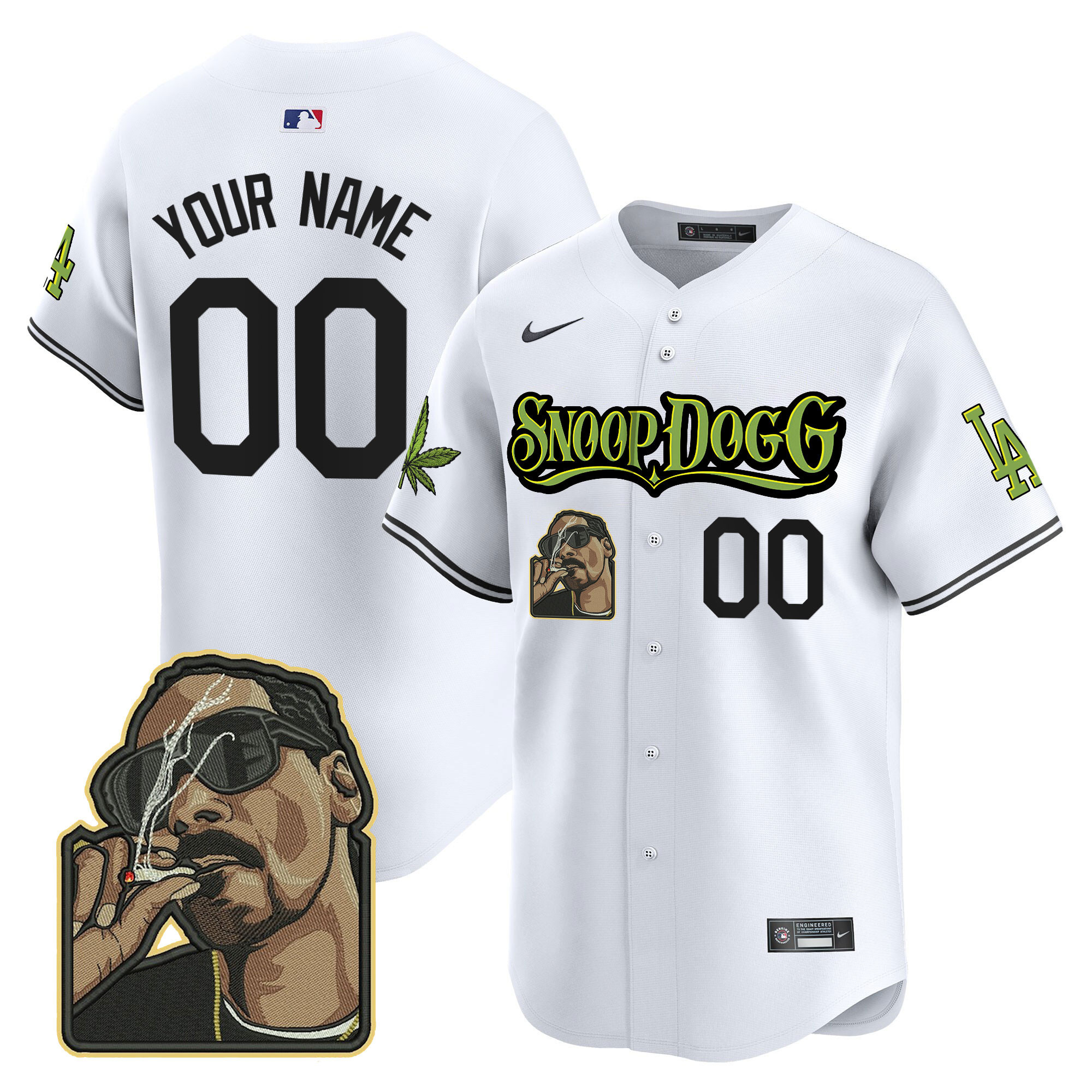 Dodgers Snoop Dogg Vapor Premier Limited Custom Jersey - Stitched