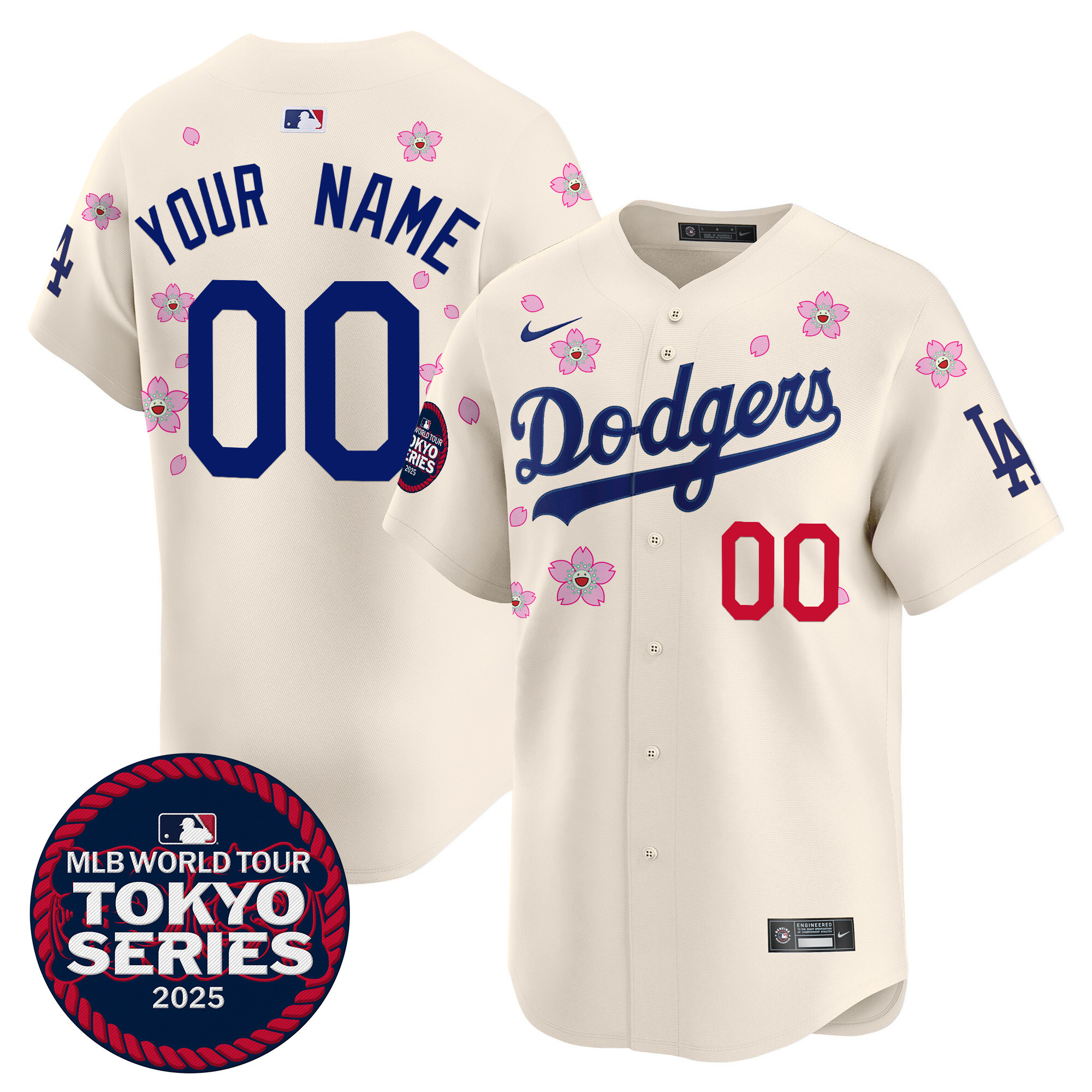 Dodgers Tokyo Series 2025 Vapor Premier Limited Custom Jersey V2 - Stitched