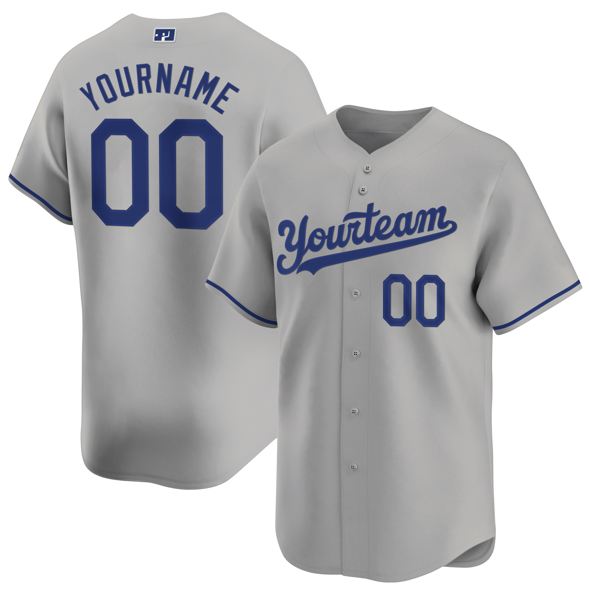 Gray Royal Custom Baseball Jersey