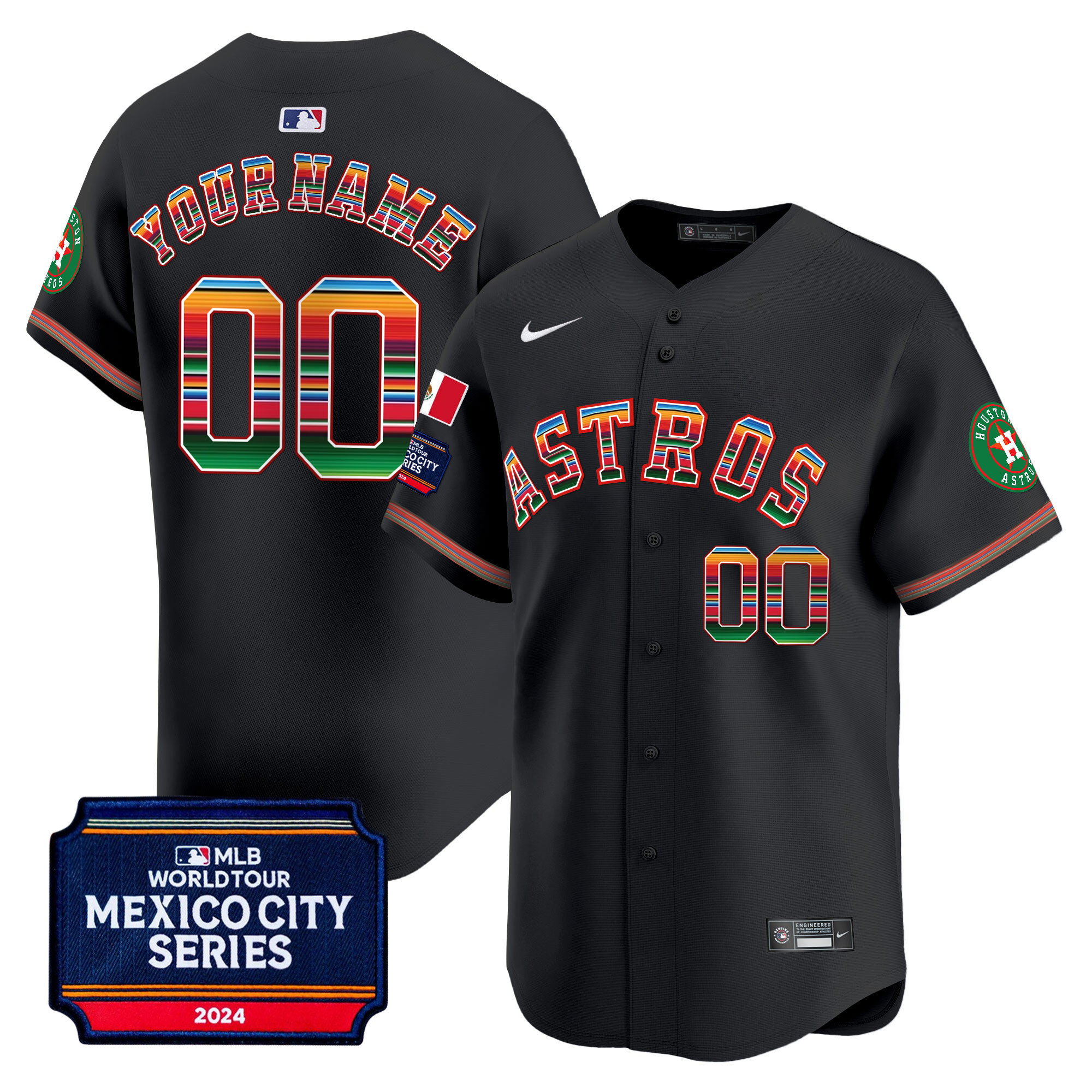 Houston Astros 2024 Mexico City Series Patch Vapor Premier Limited Custom Jersey - All Stitched