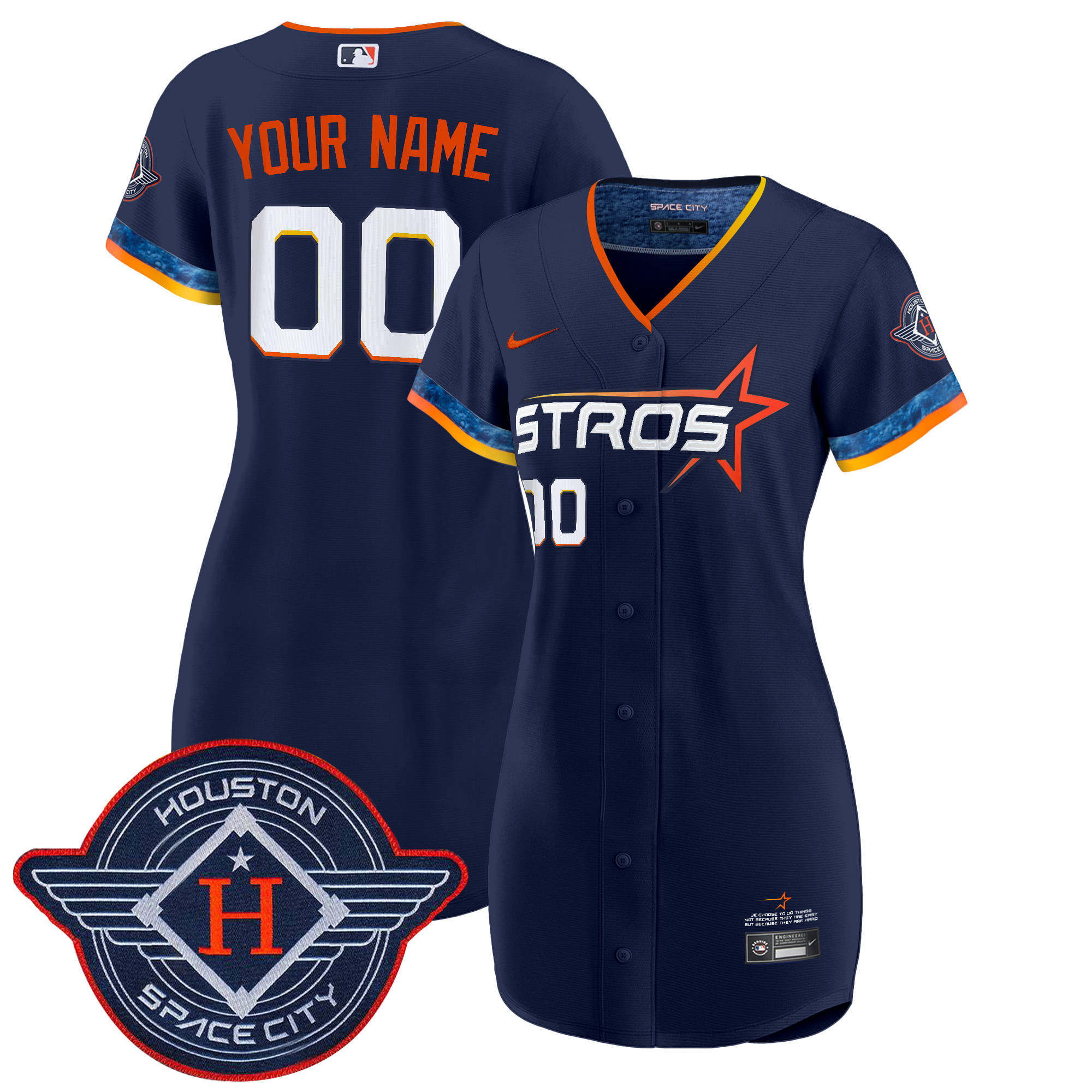 Houston Astros 2025 City Connect Baseball Custom Dress - All Stitched