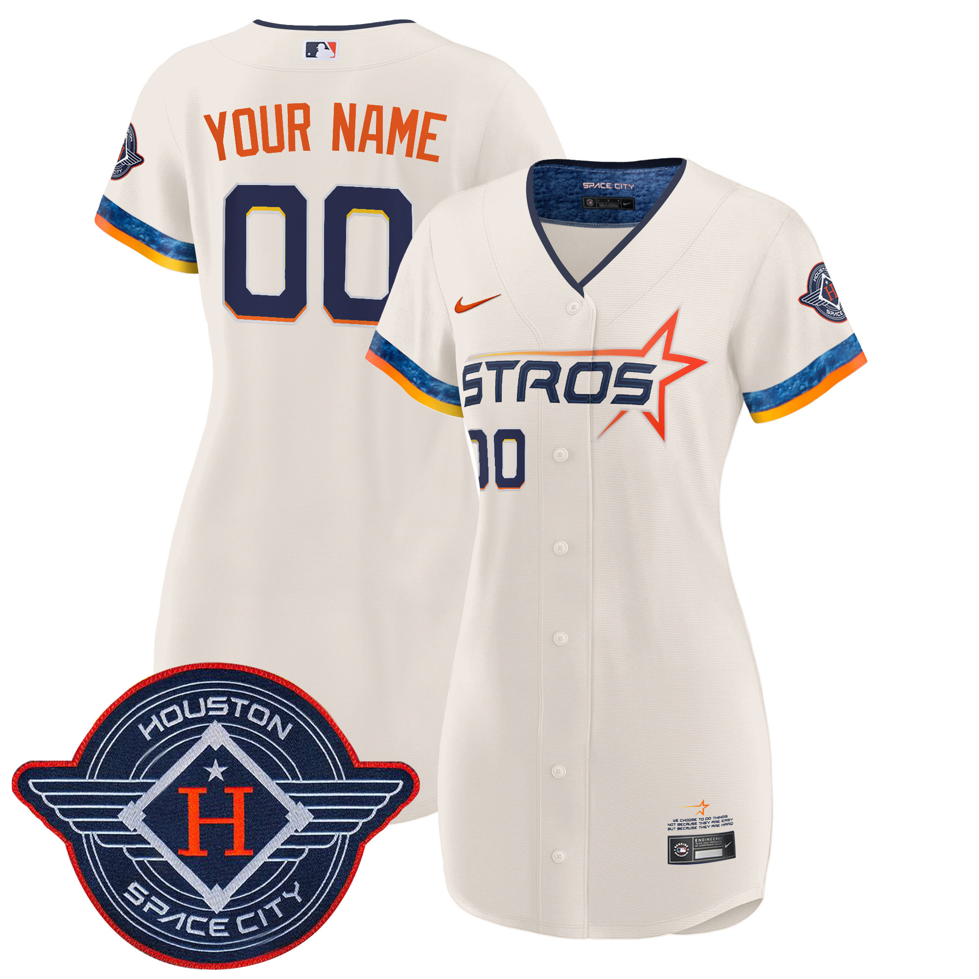 Houston Astros 2025 City Connect Baseball Custom Dress - All Stitched