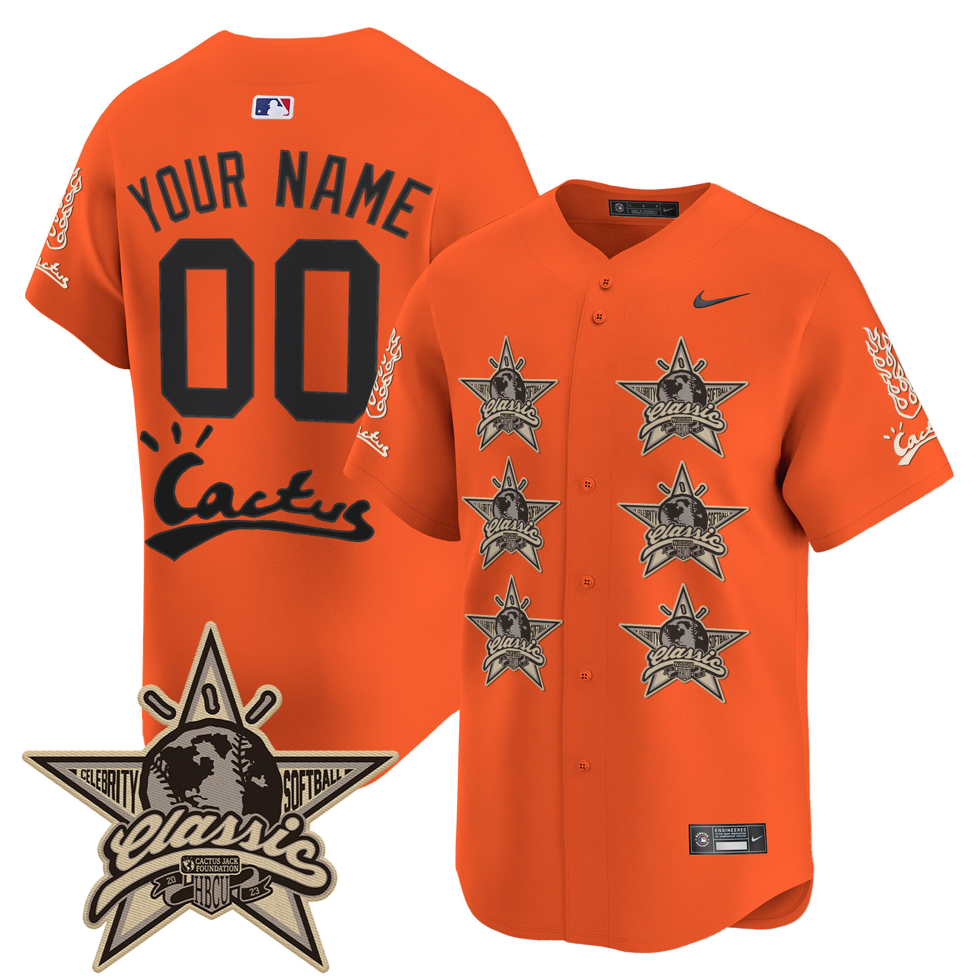 Houston Astros Cactus Jack 2025 Vapor Premier Limited Custom Jersey V2 - All Stitched
