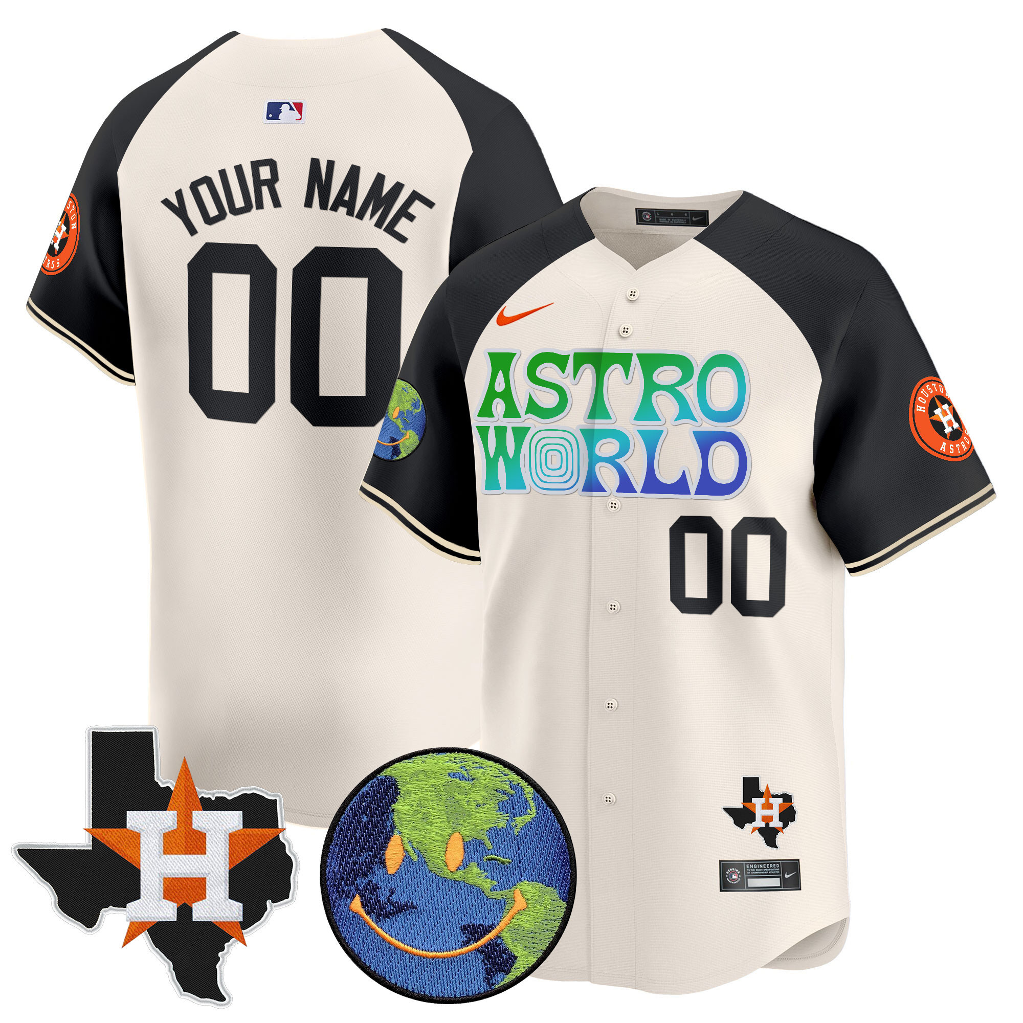 Houston Astros Cactus Jack Astro World Vapor Premier Limited Custom Jersey - All Stitched