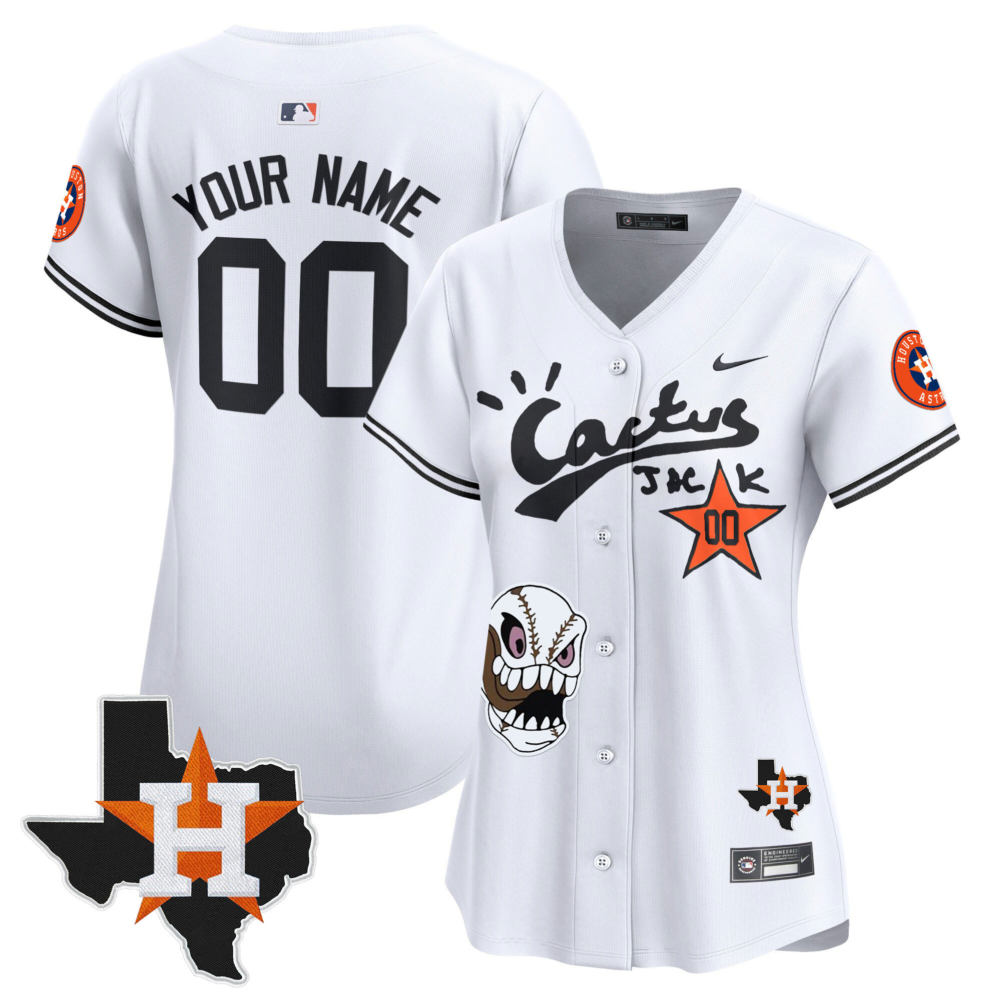 Houston Astros Cactus Jack Patch Vapor Premier Limited Custom Jersey - All Stitched