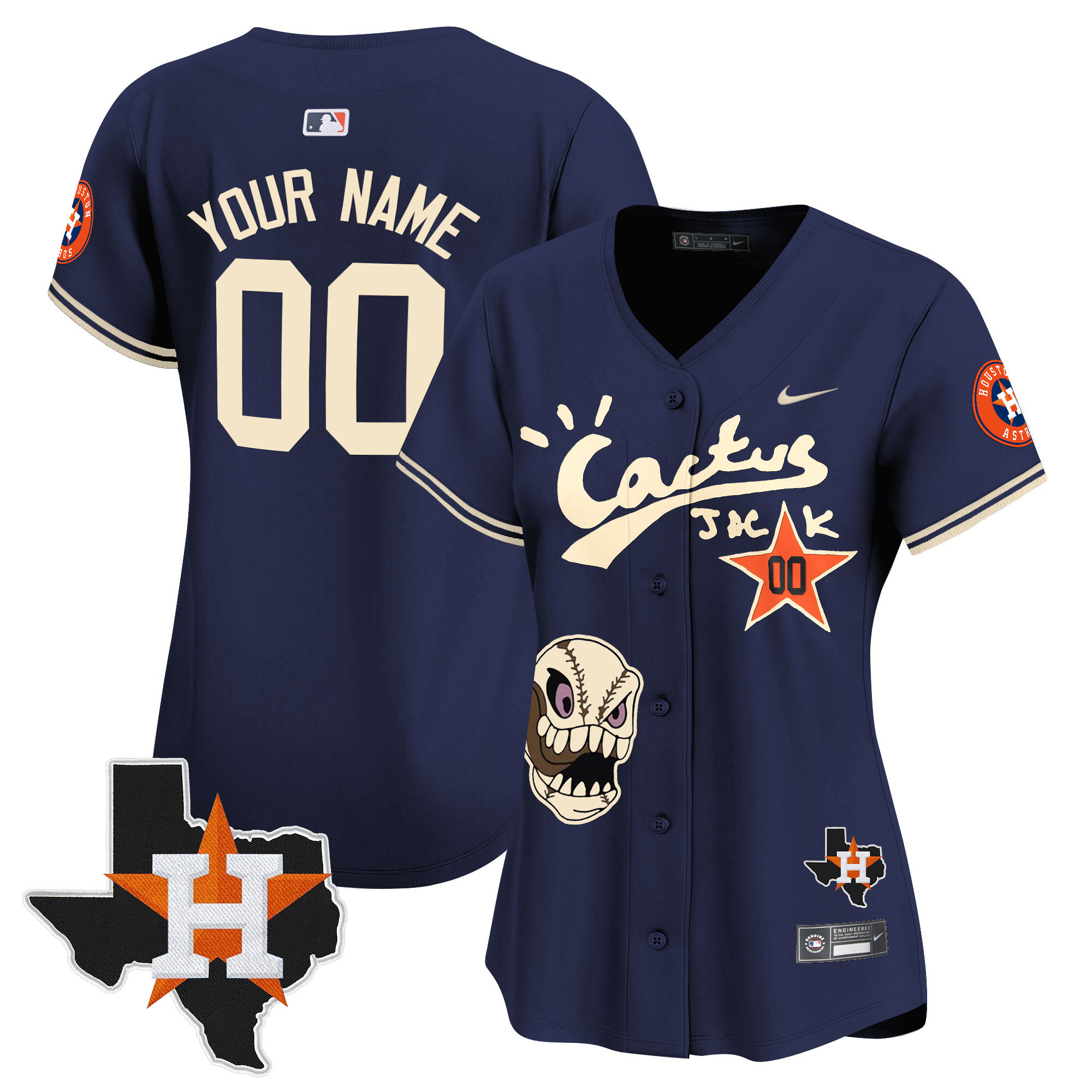 Houston Astros Cactus Jack Patch Vapor Premier Limited Custom Jersey - All Stitched
