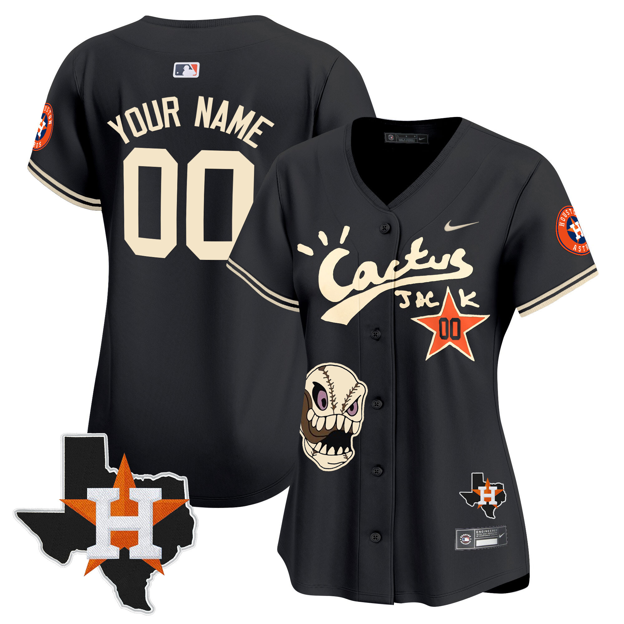Houston Astros Cactus Jack Patch Vapor Premier Limited Custom Jersey - All Stitched
