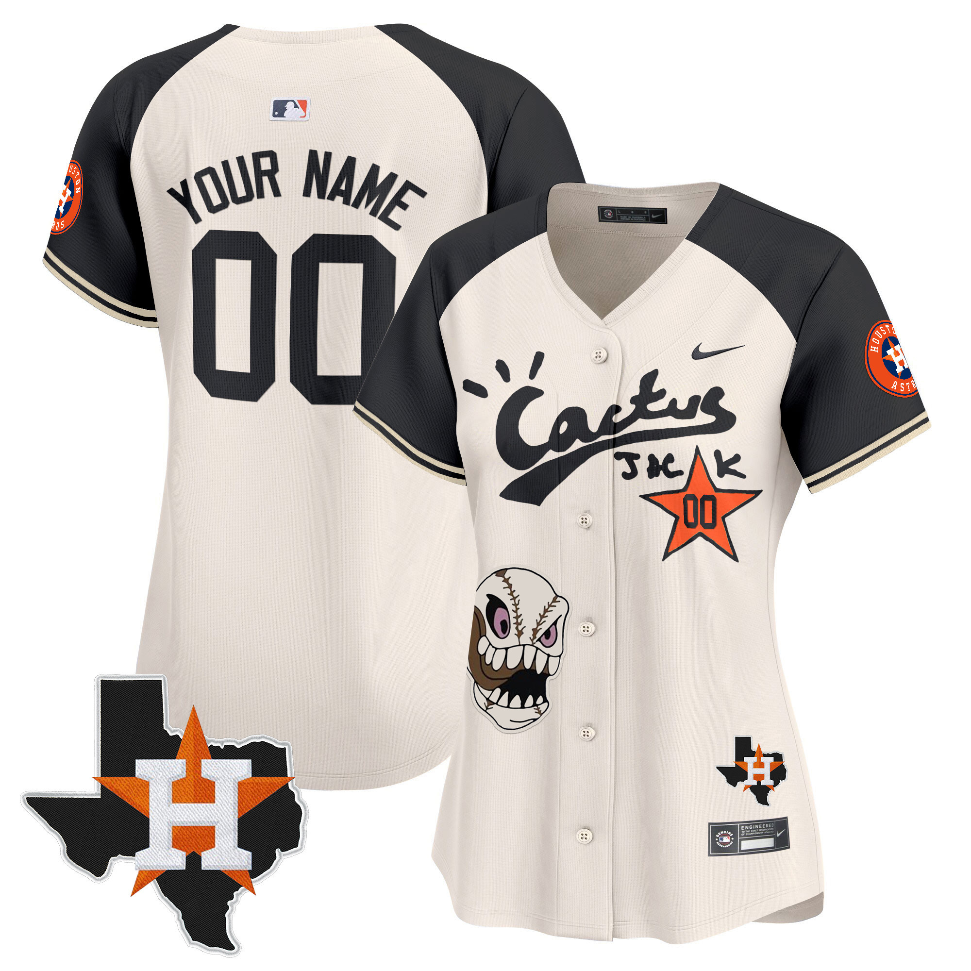 Houston Astros Cactus Jack Patch Vapor Premier Limited Custom Jersey - All Stitched