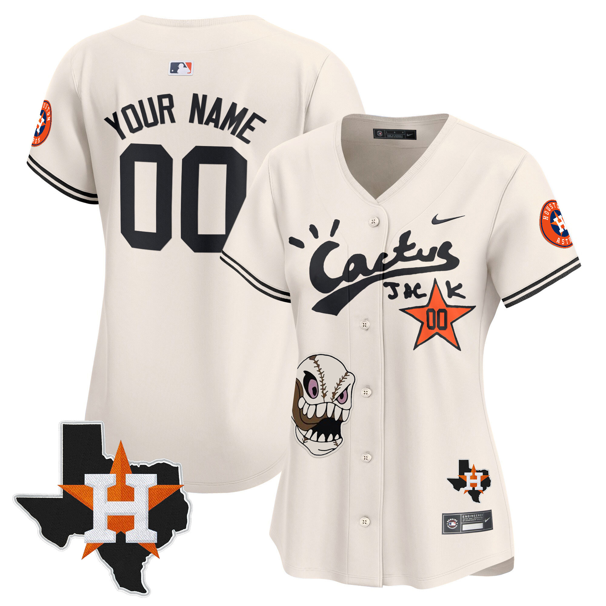 Houston Astros Cactus Jack Patch Vapor Premier Limited Custom Jersey - All Stitched