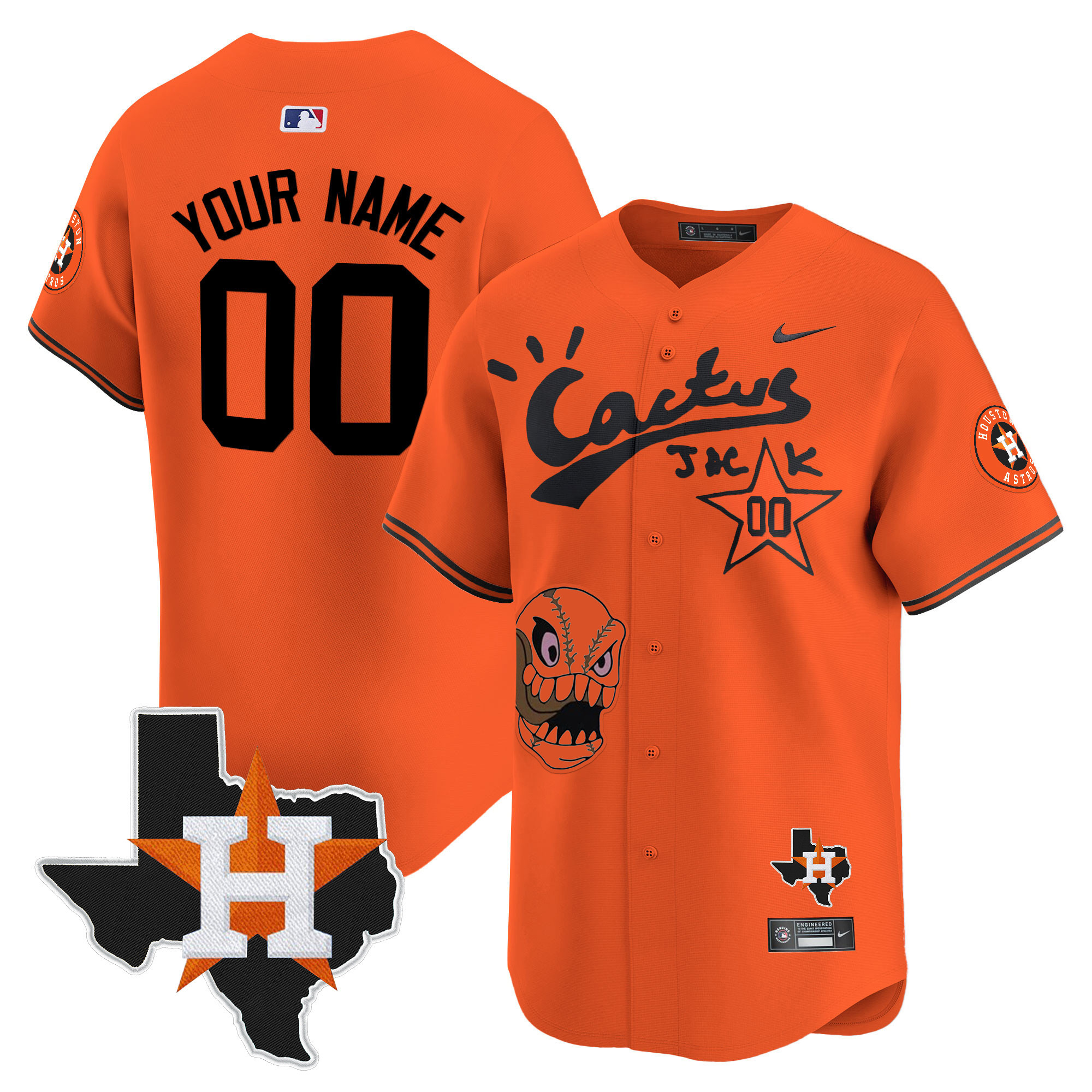 Houston Astros Cactus Jack Patch Vapor Premier Limited Custom Jersey - All Stitched