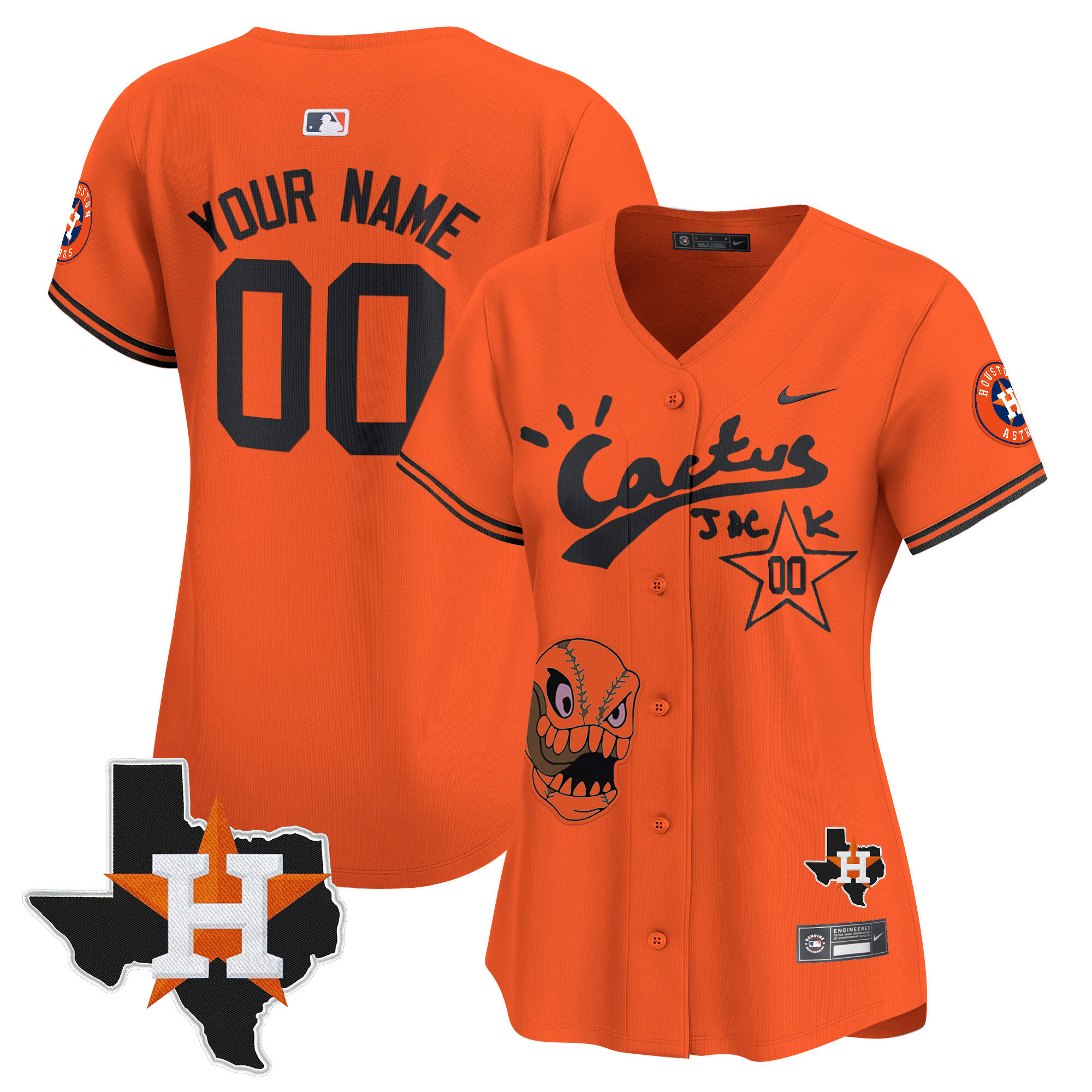 Houston Astros Cactus Jack Patch Vapor Premier Limited Custom Jersey - All Stitched