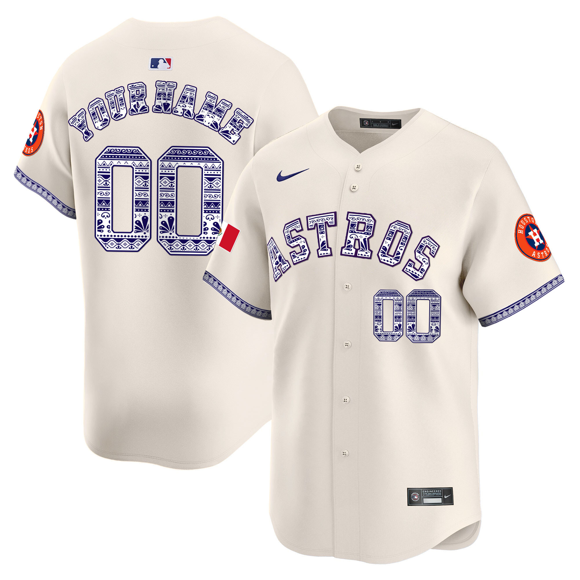 Houston Astros Mexico Vapor Premier Limited Custom Jersey V2 - All Stitched