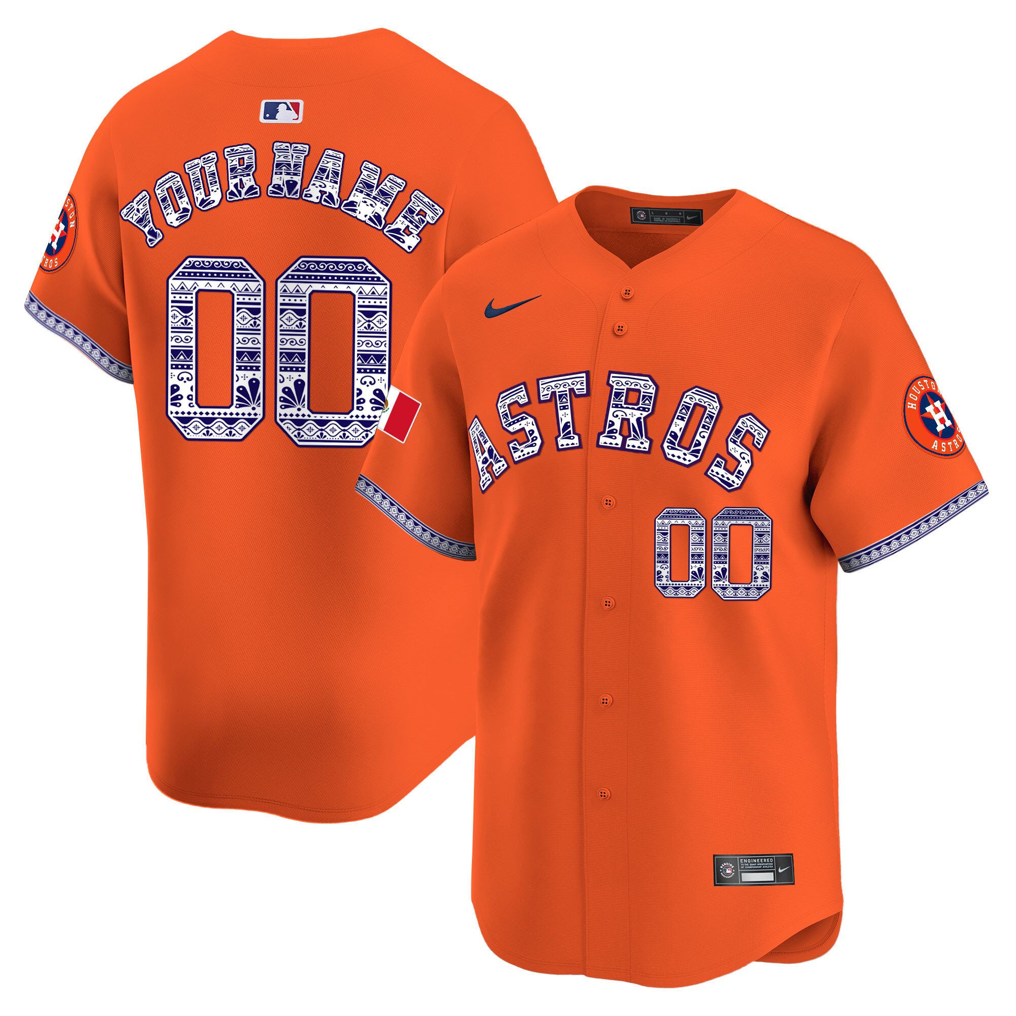 Houston Astros Mexico Vapor Premier Limited Custom Jersey V2 - All Stitched