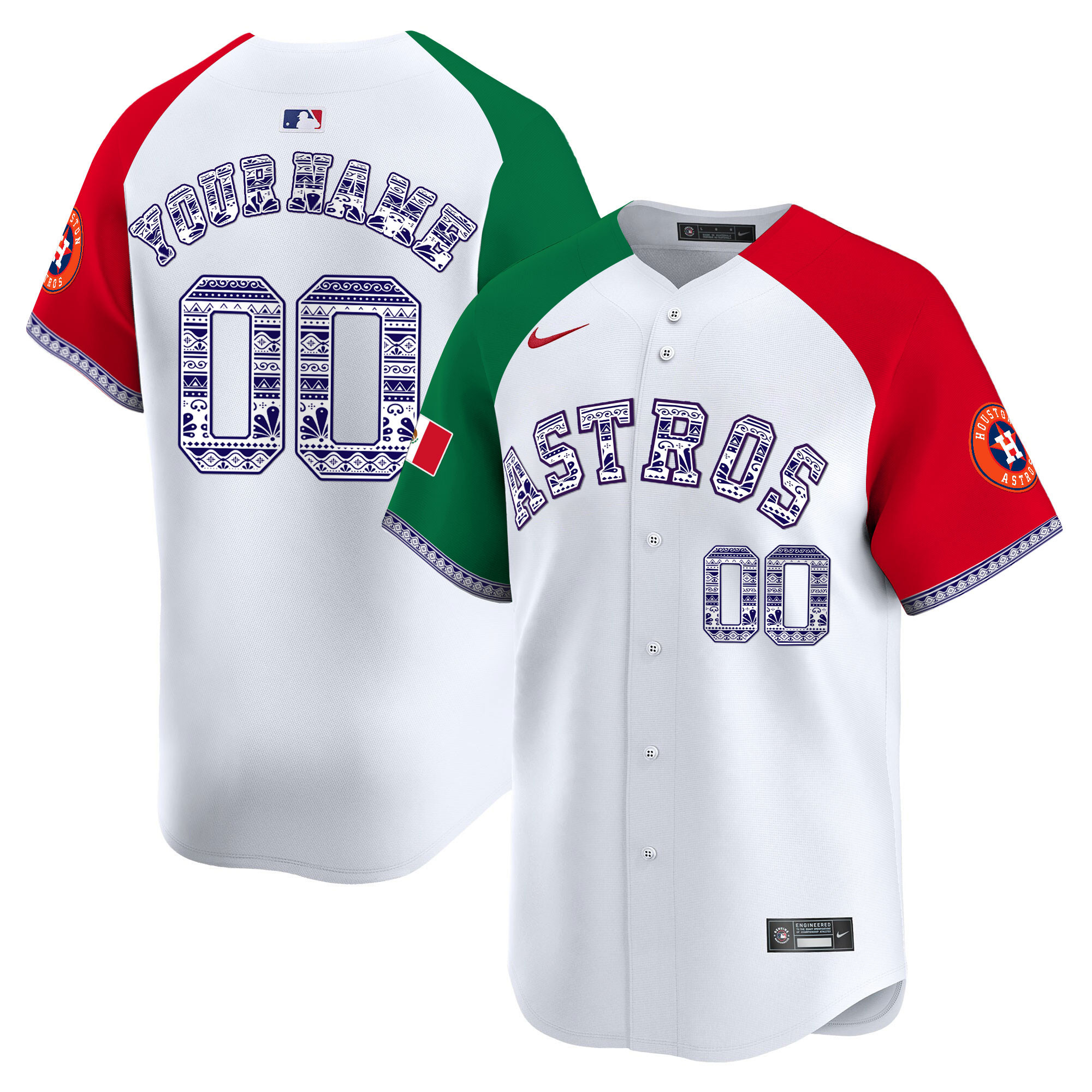 Houston Astros Mexico Vapor Premier Limited Custom Jersey V2 - All Stitched