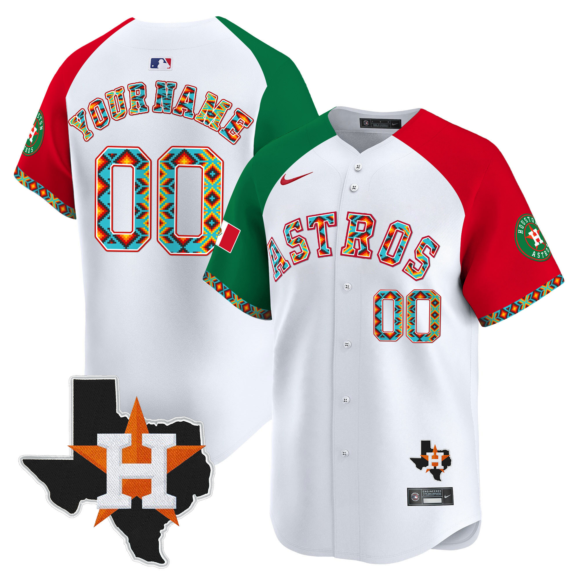 Houston Astros Mexico Vapor Premier Limited Custom Jersey V3 - All Stitched