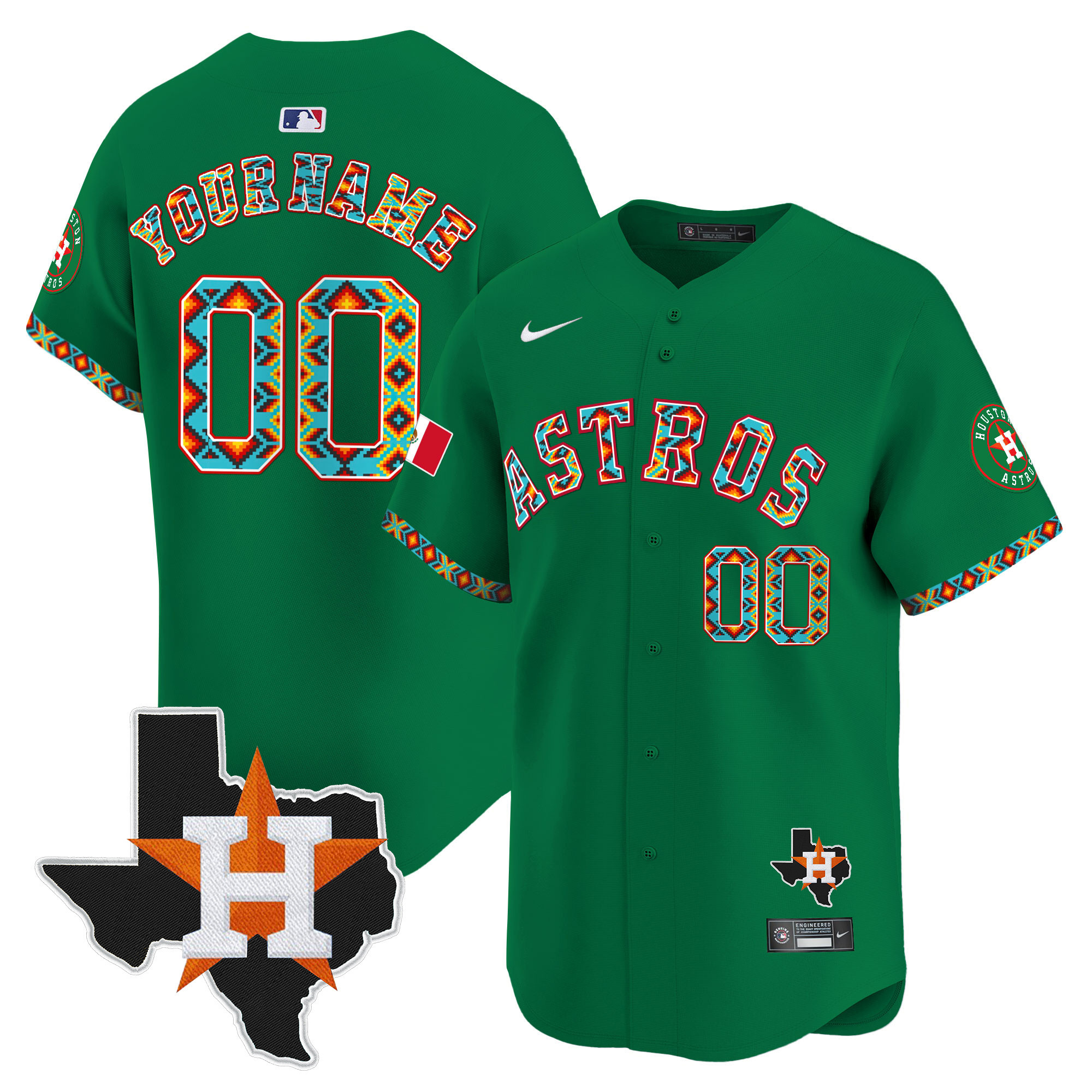 Houston Astros Mexico Vapor Premier Limited Custom Jersey V3 - All Stitched