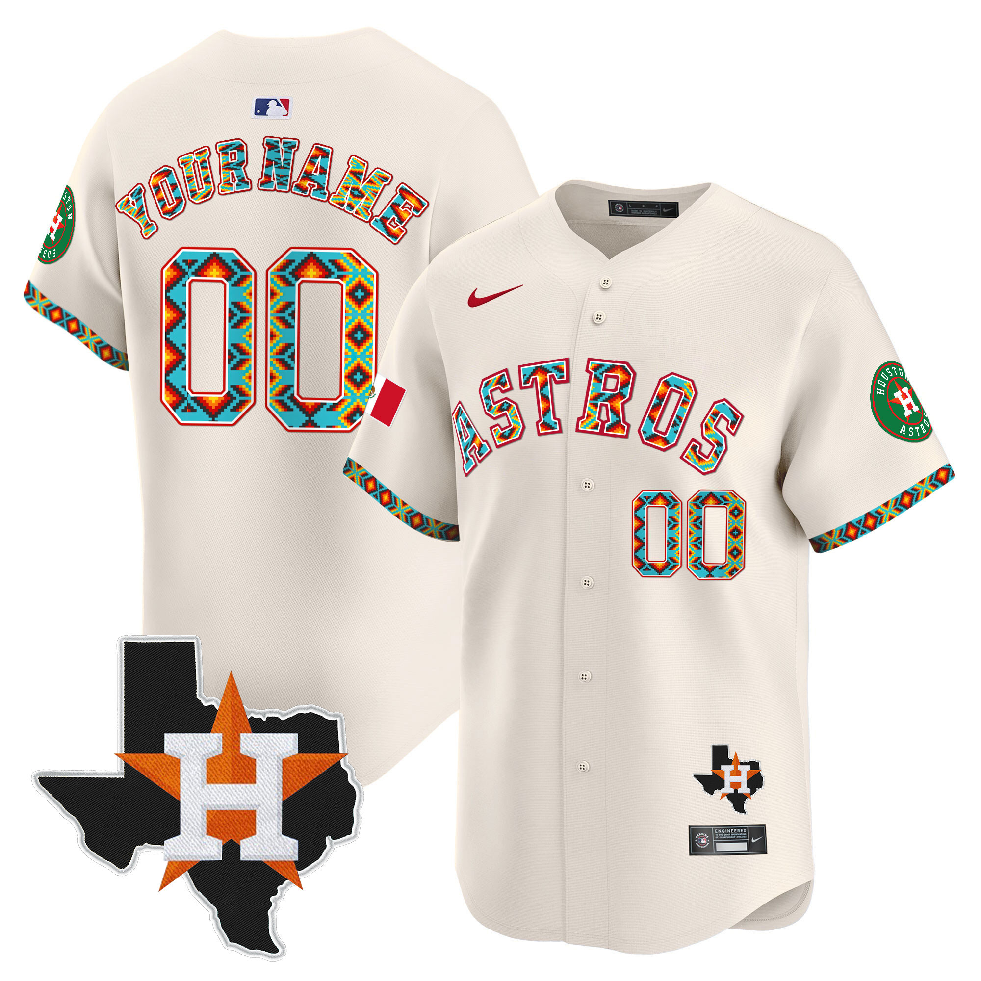 Houston Astros Mexico Vapor Premier Limited Custom Jersey V3 - All Stitched