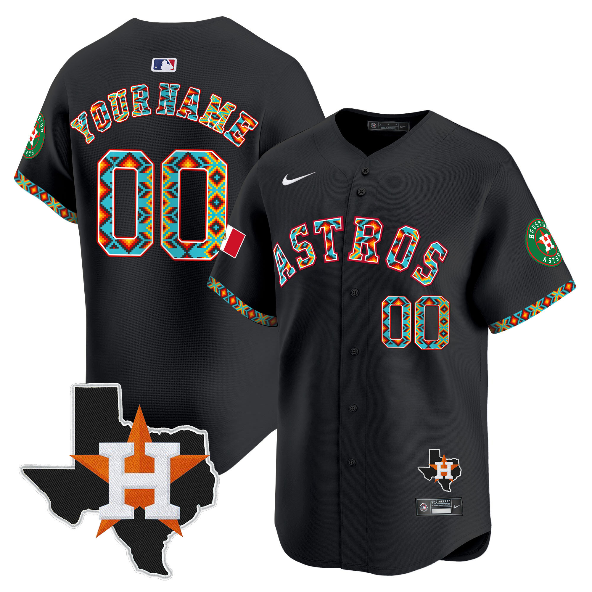 Houston Astros Mexico Vapor Premier Limited Custom Jersey V3 - All Stitched