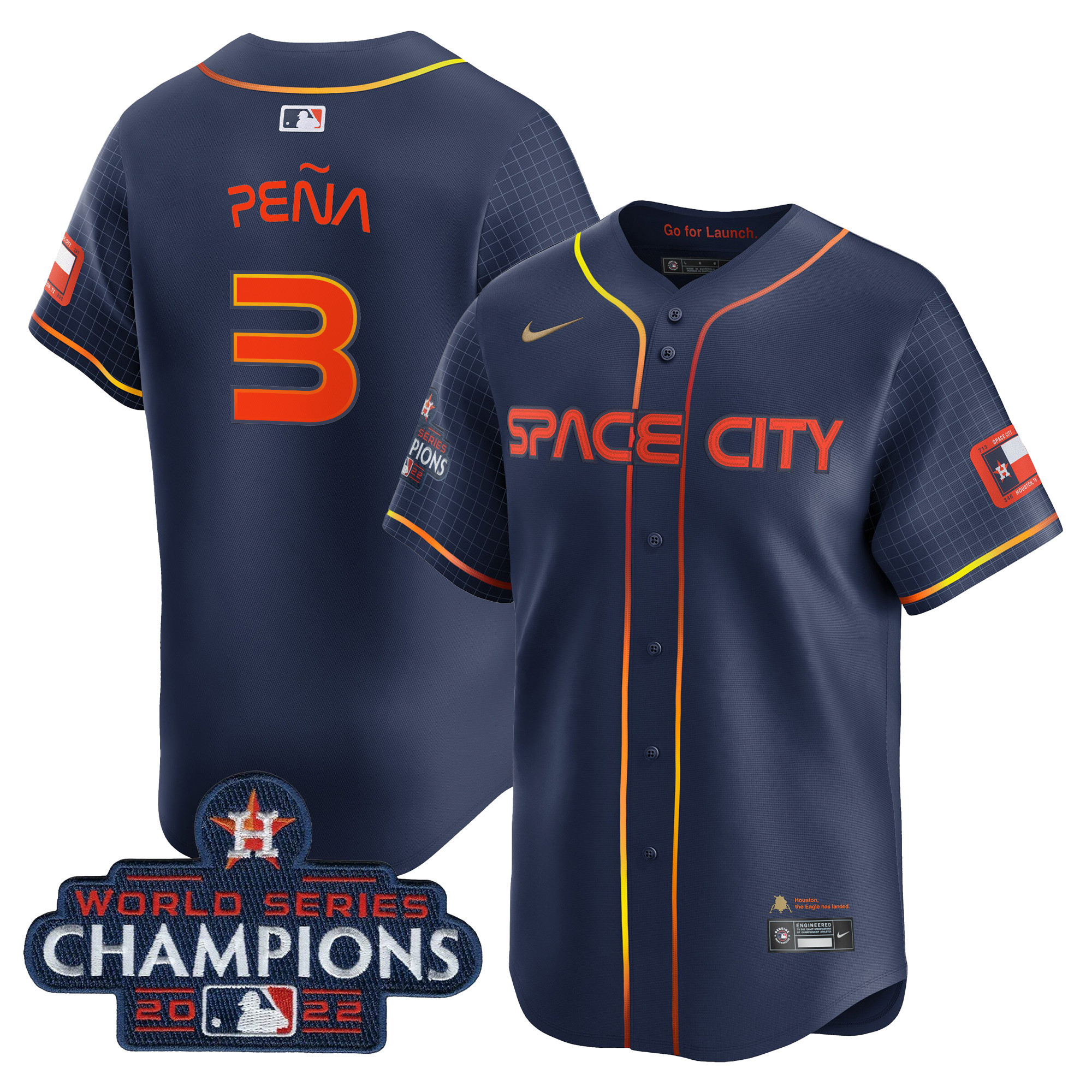 Houston Astros Space City 2022 World Series Champions Vapor Premier Limited Jersey - All Stitched