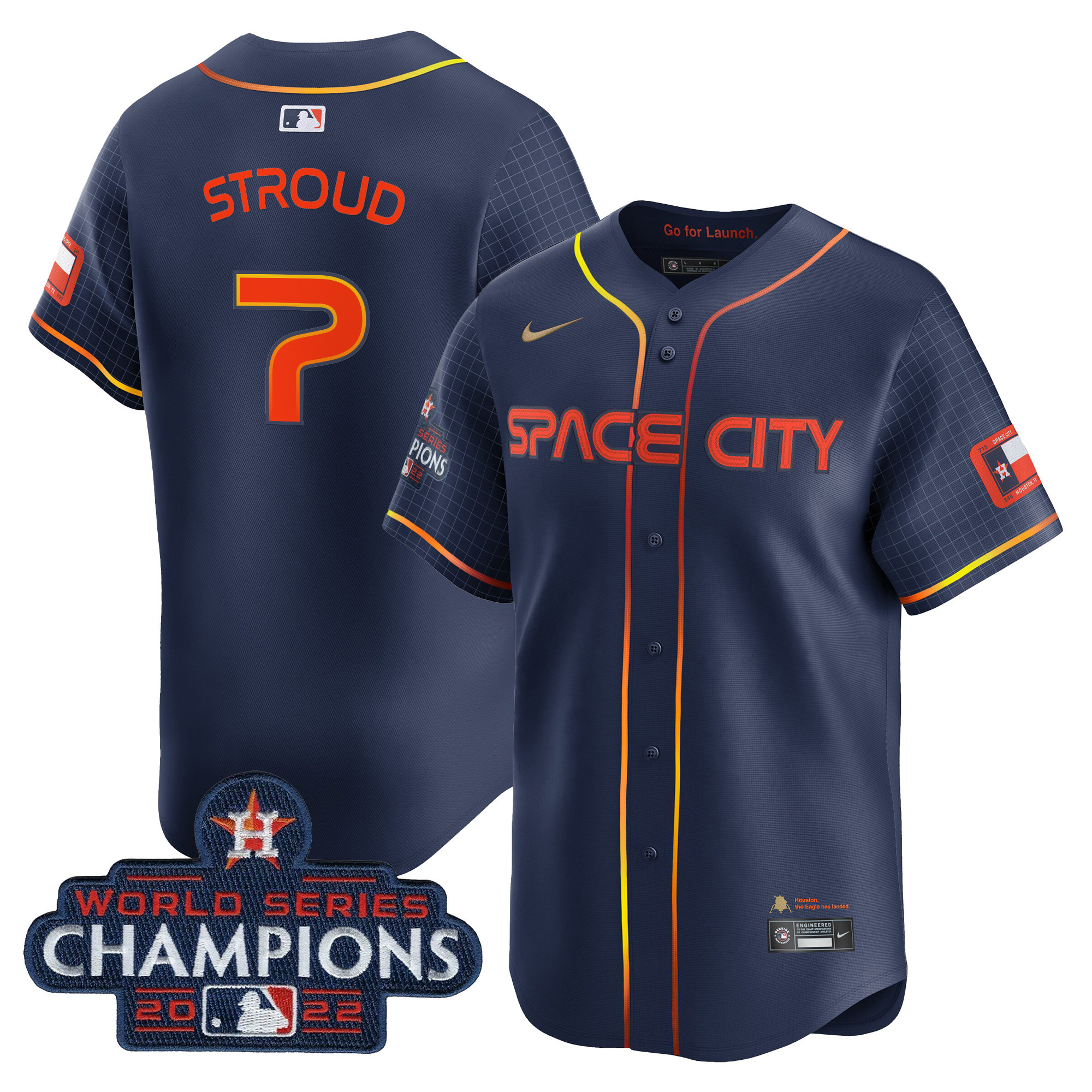 Houston Astros Space City 2022 World Series Champions Vapor Premier Limited Jersey - All Stitched