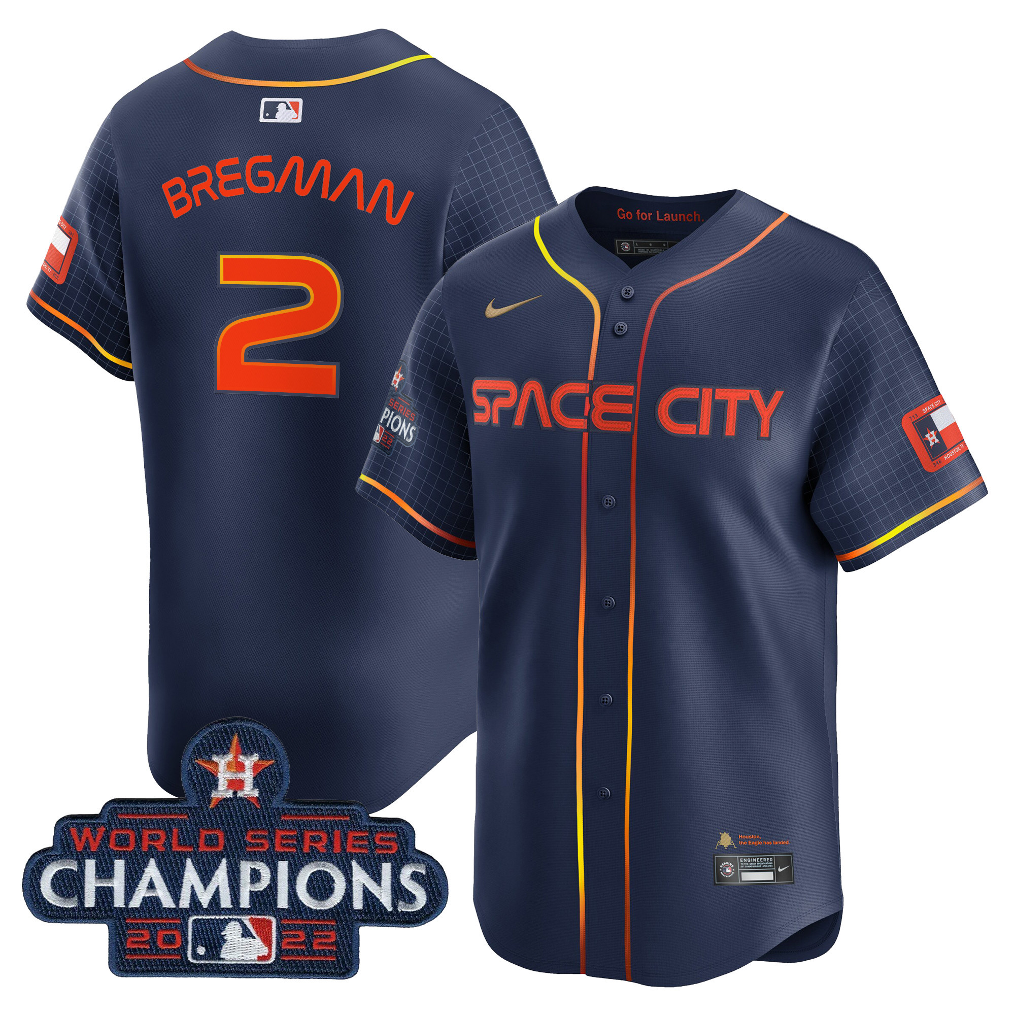 Houston Astros Space City 2022 World Series Champions Vapor Premier Limited Jersey - All Stitched