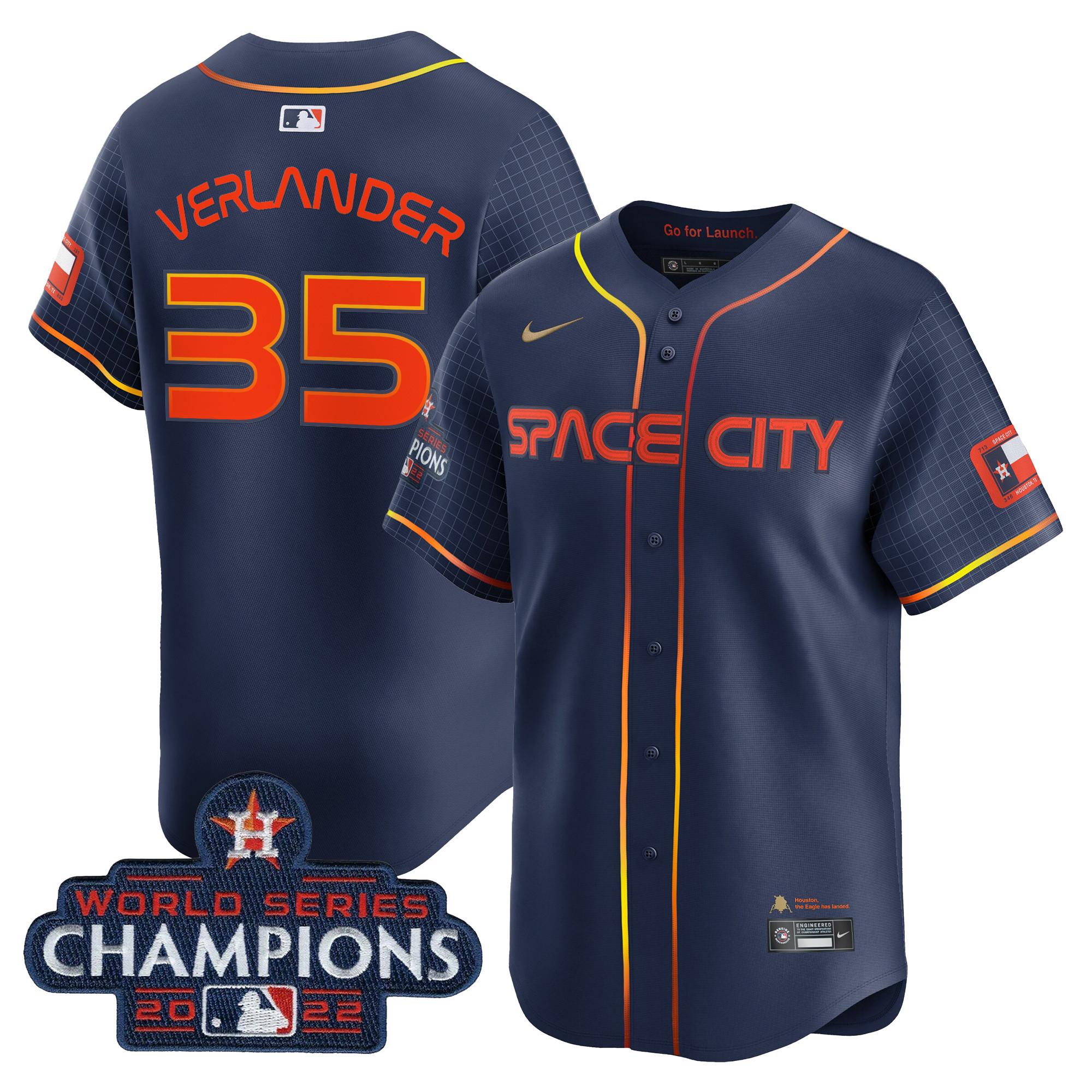 Houston Astros Space City 2022 World Series Champions Vapor Premier Limited Jersey - All Stitched