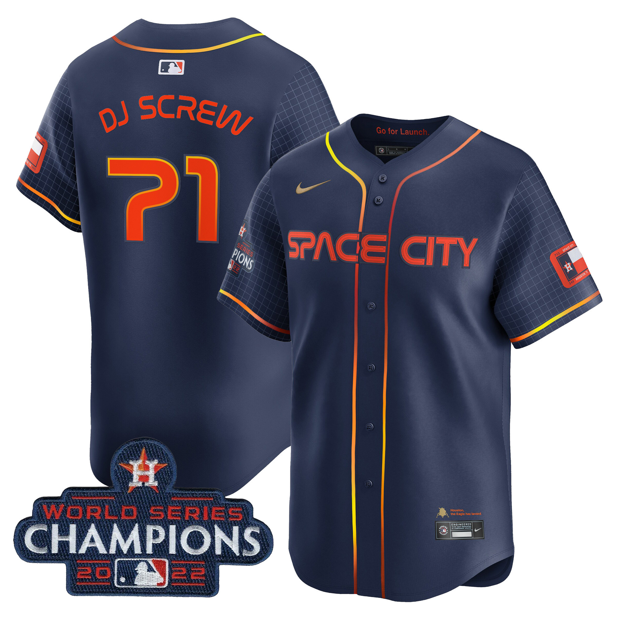 Houston Astros Space City 2022 World Series Champions Vapor Premier Limited Jersey - All Stitched