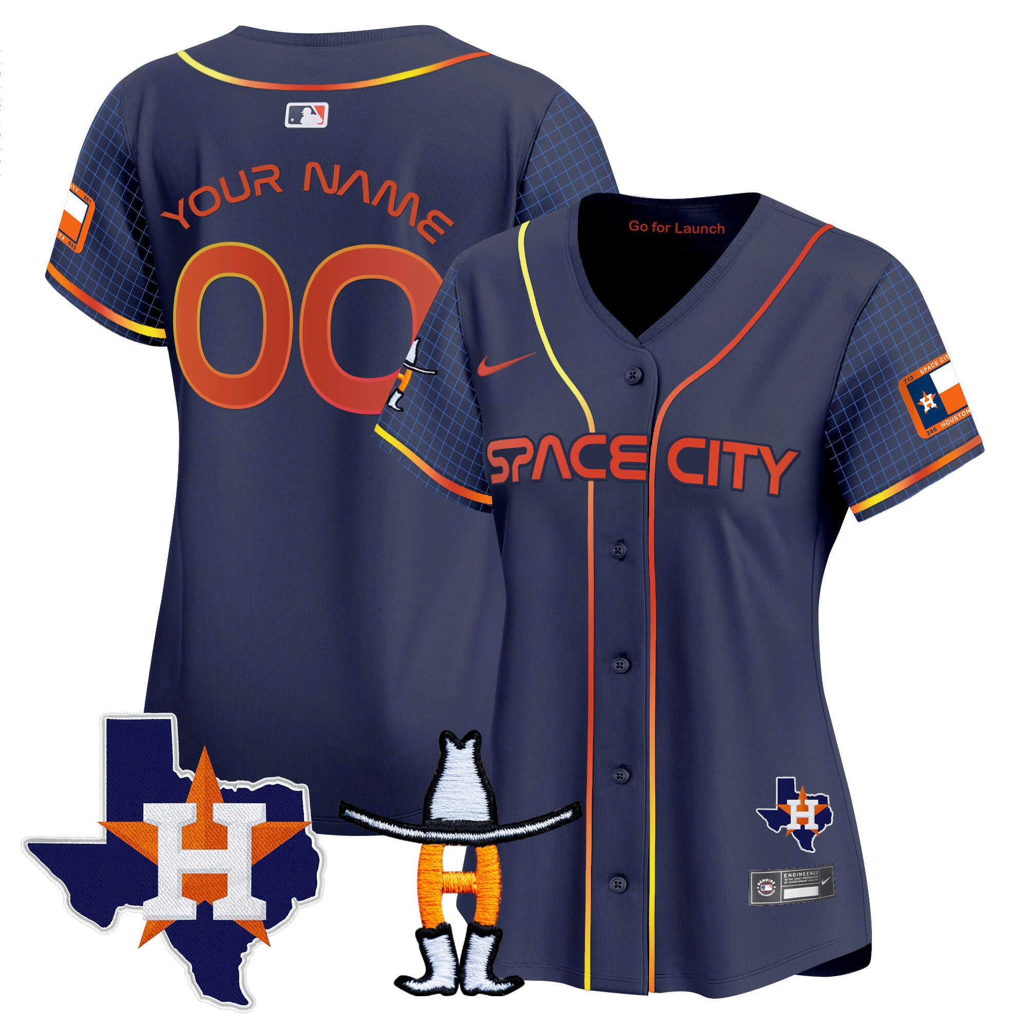 Houston Astros Space City Texas Patch Vapor Premier Limited Custom Jersey - All Stitched