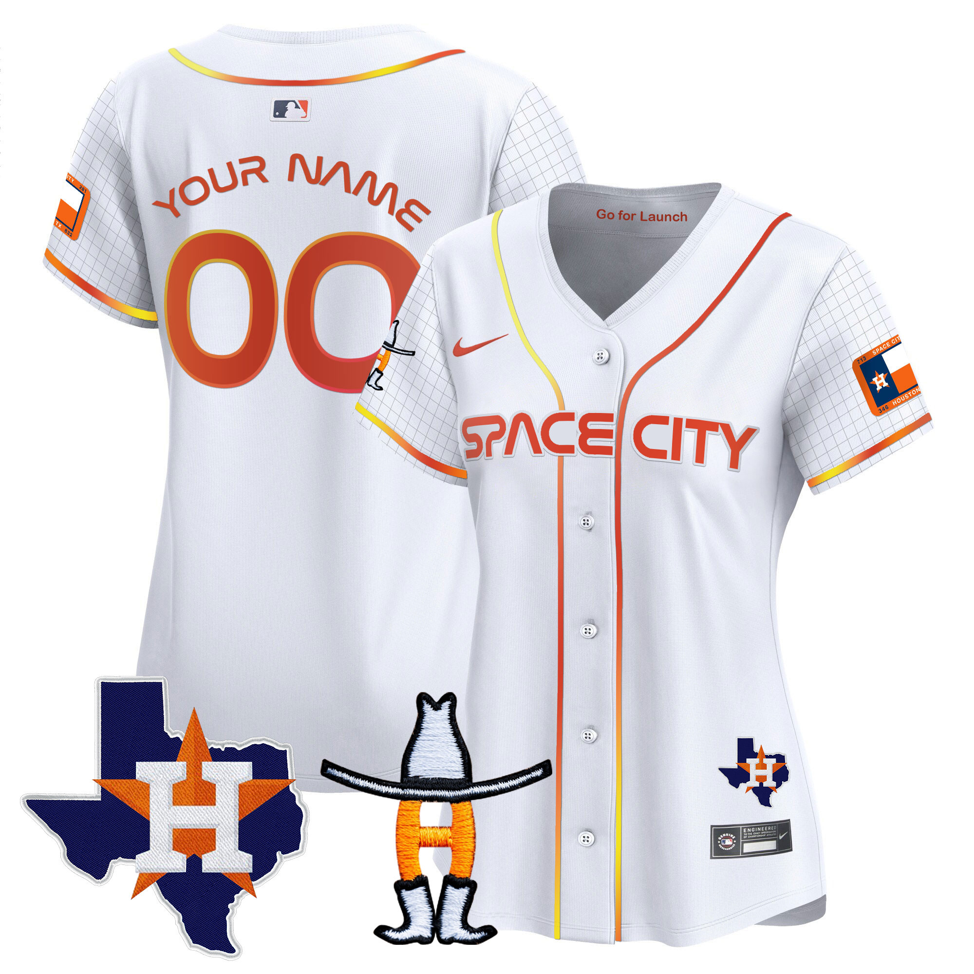 Houston Astros Space City Texas Patch Vapor Premier Limited Custom Jersey - All Stitched