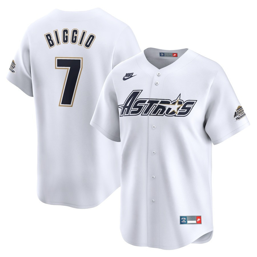 Houston Astros Throwback Cooperstown Collection Vapor Limited Jersey - White - All Stitched