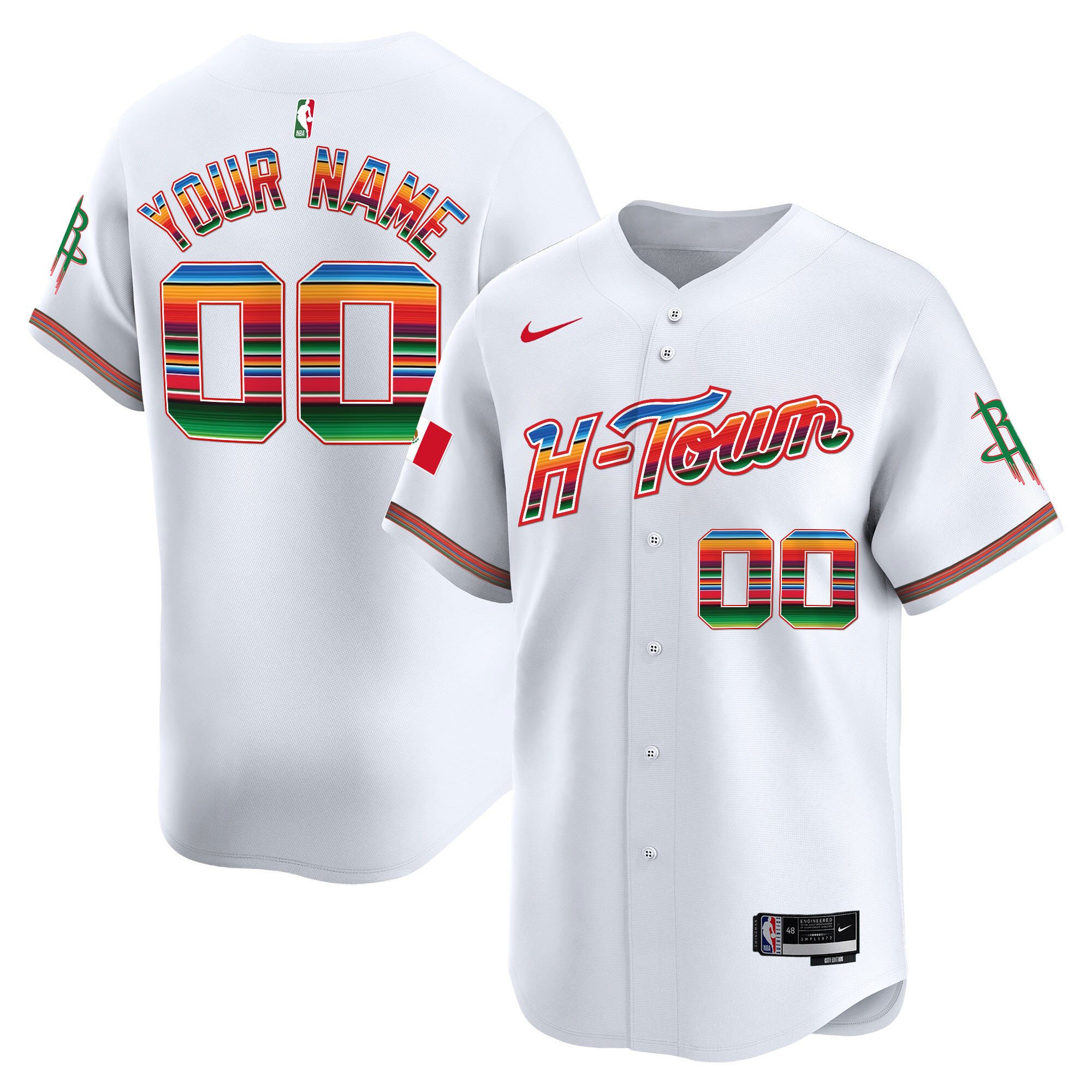 Houston Rockets Mexico Vapor Baseball Custom Jersey - All Stitched