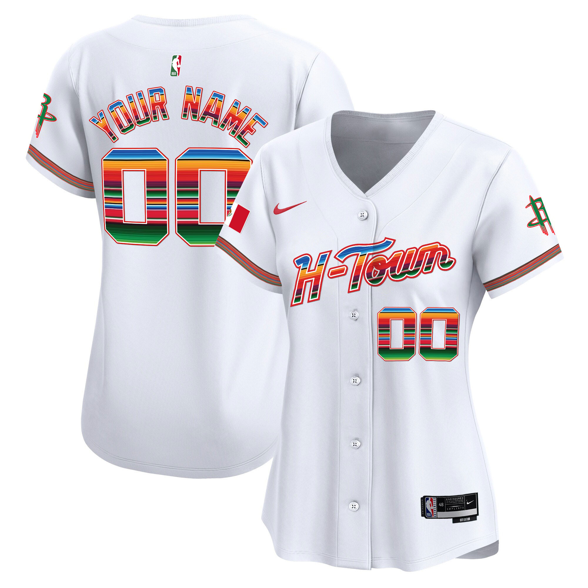 Houston Rockets Mexico Vapor Baseball Custom Jersey - All Stitched