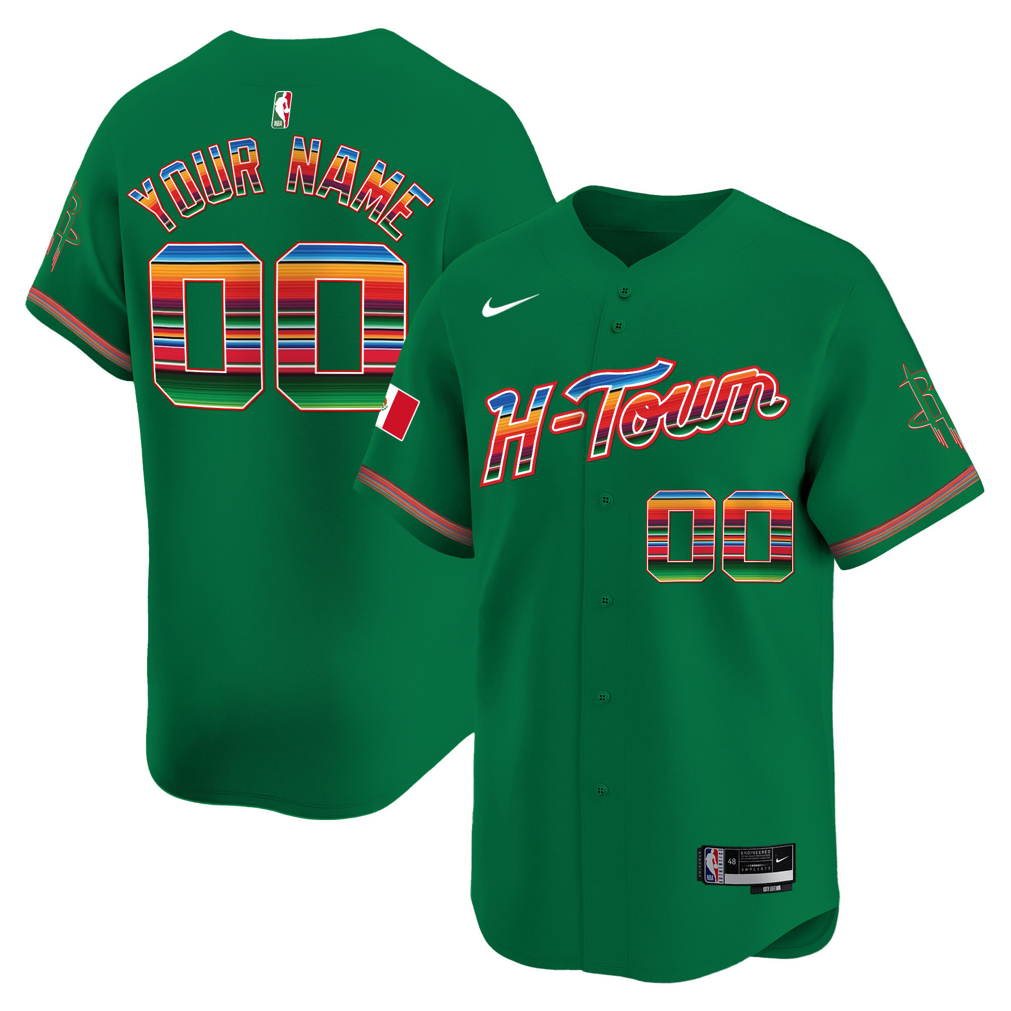 Houston Rockets Mexico Vapor Baseball Custom Jersey - All Stitched