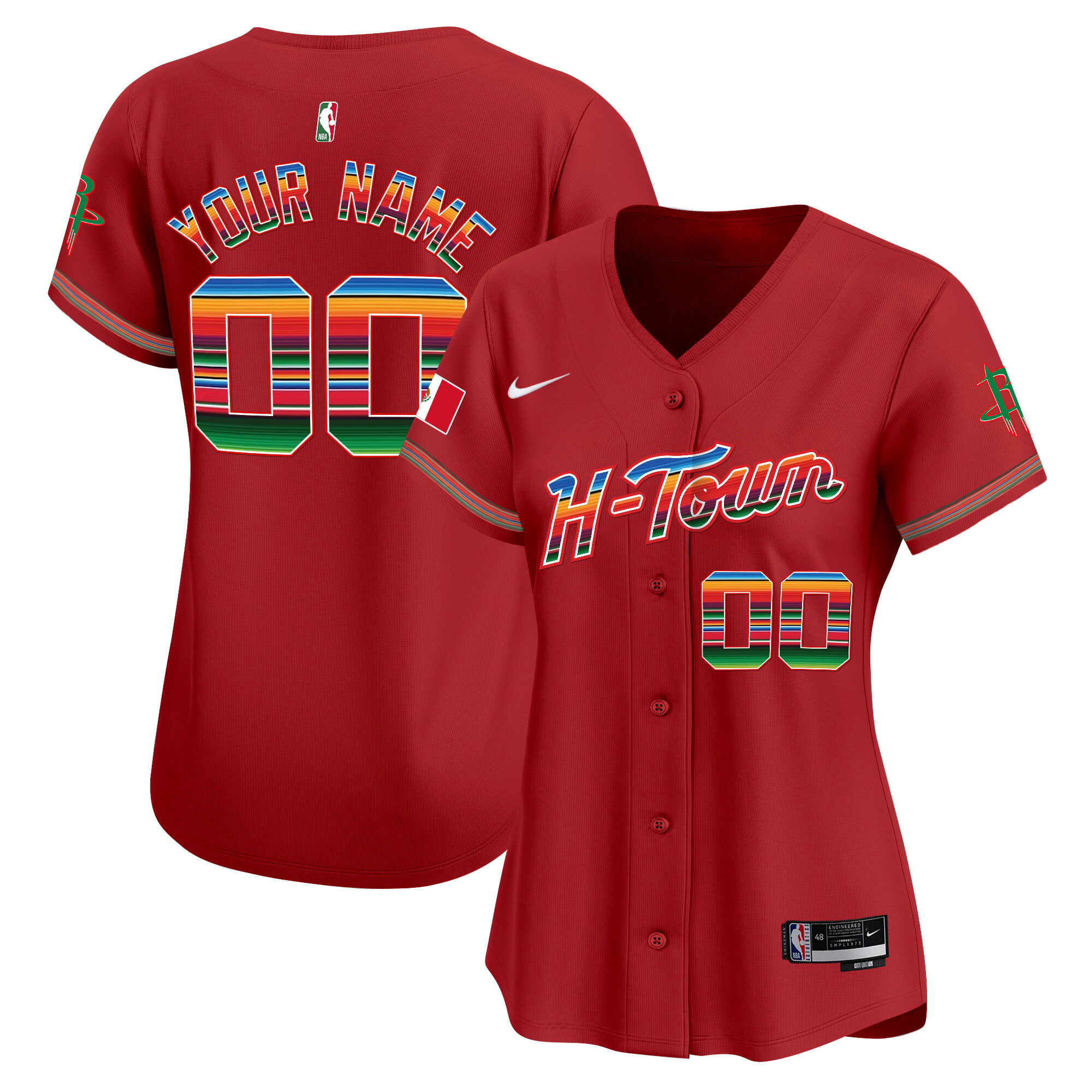 Houston Rockets Mexico Vapor Baseball Custom Jersey - All Stitched
