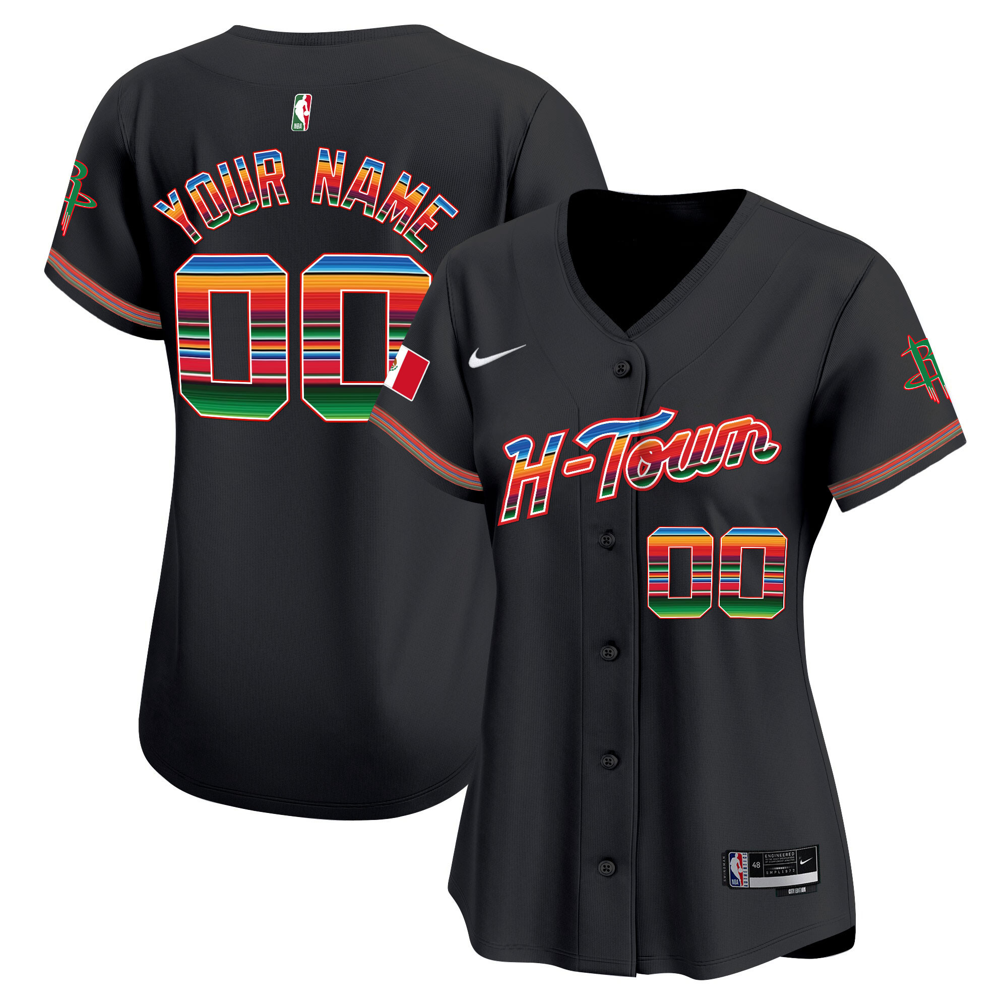 Houston Rockets Mexico Vapor Baseball Custom Jersey - All Stitched