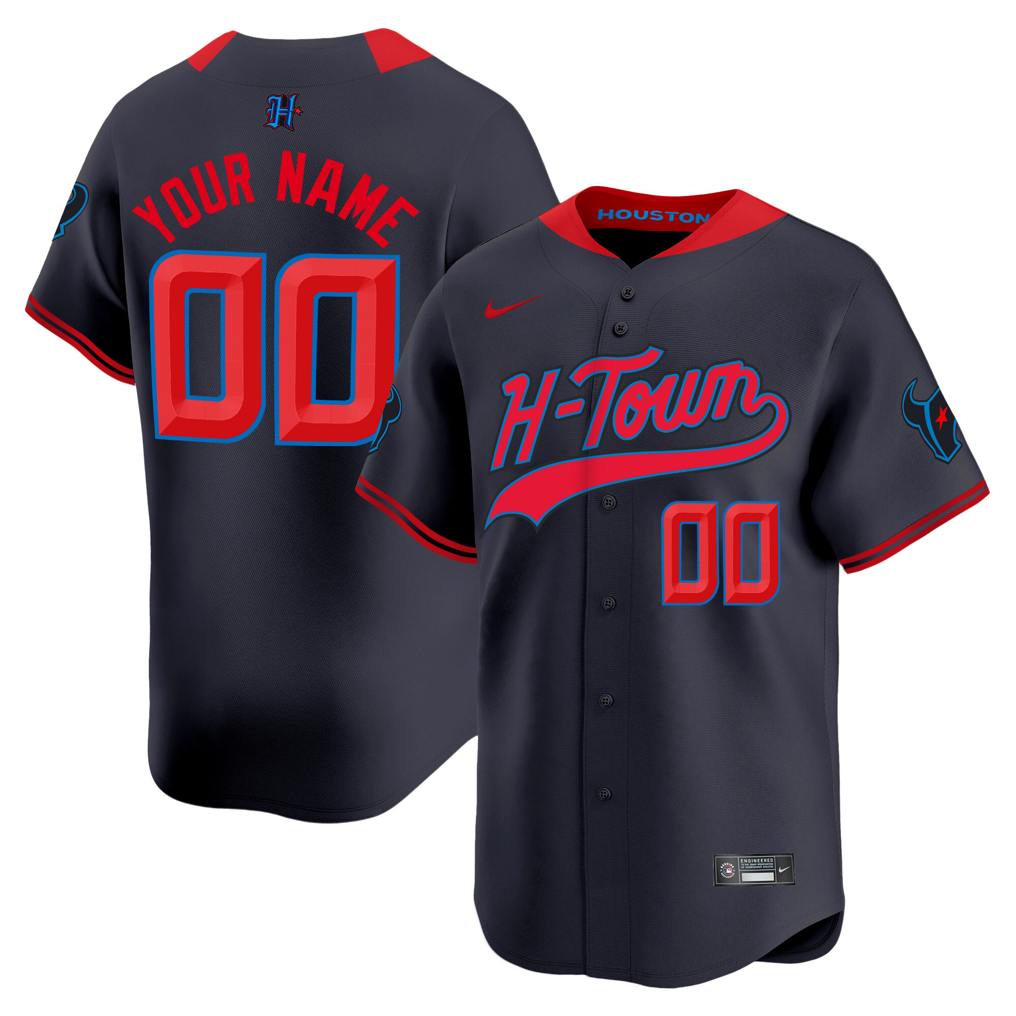 Houston Texans 2024 Baseball Custom Jersey V2 - All Stitched