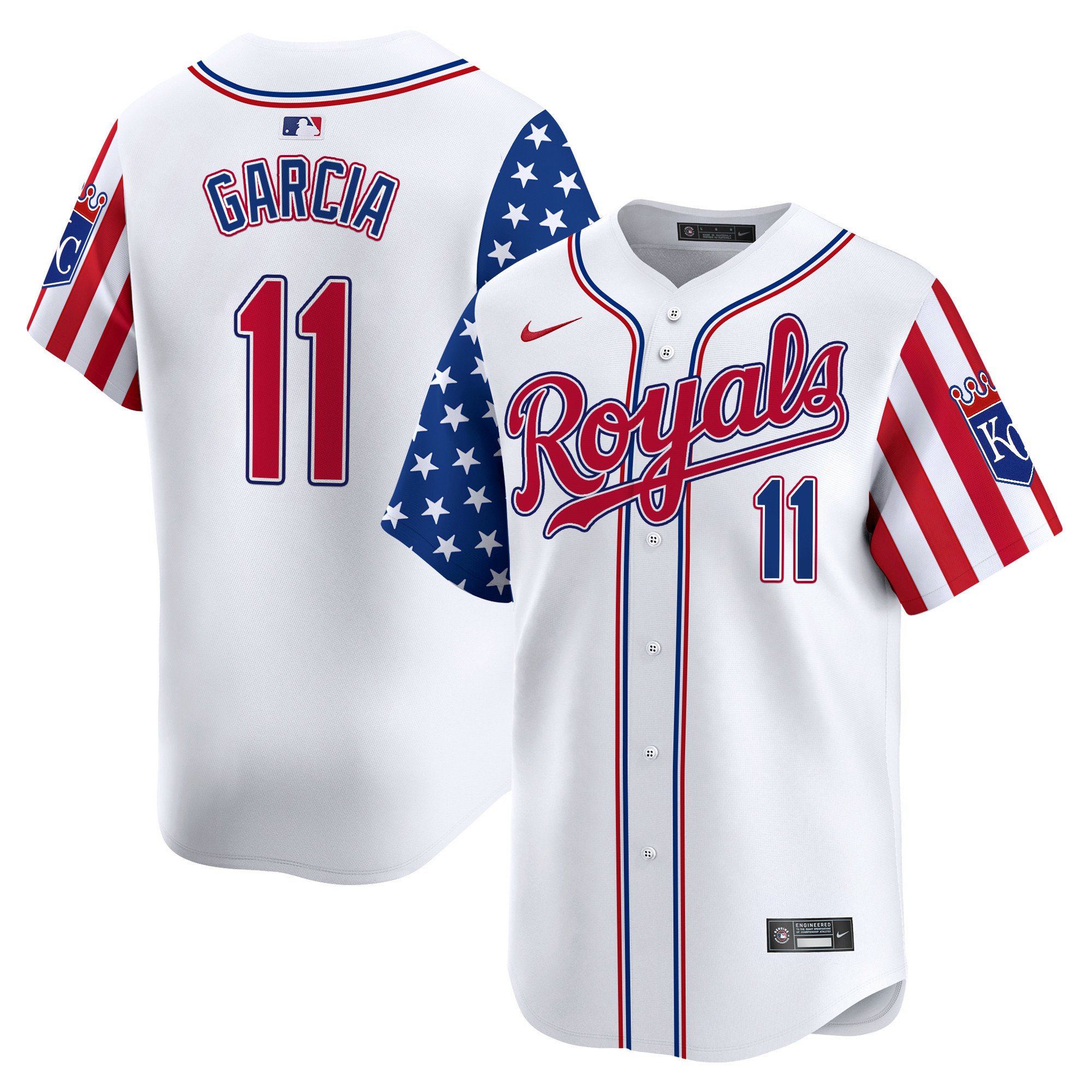 Kansas City Royals 2024 Independence Day Vapor Premier Limited Jersey - All Stitched