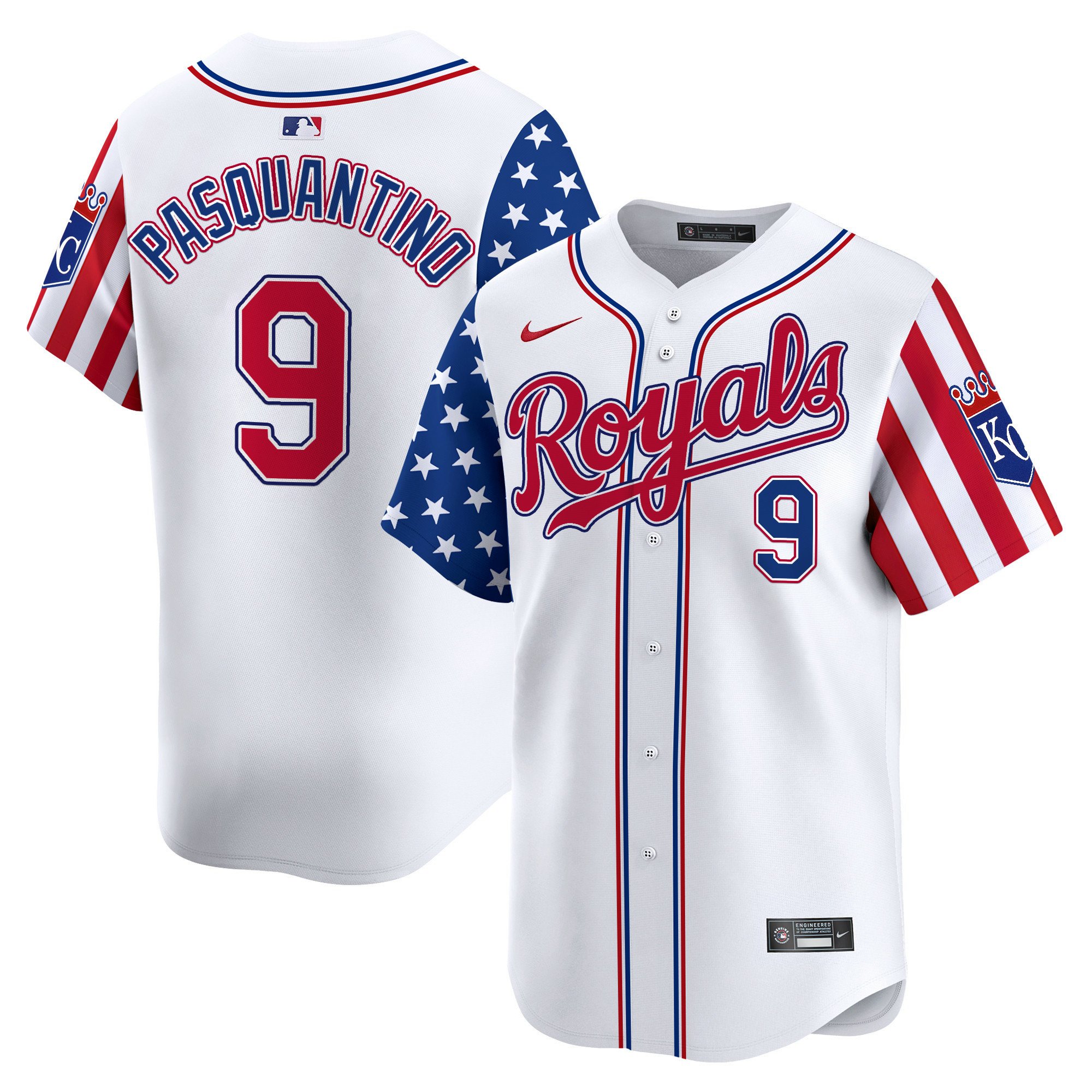 Kansas City Royals 2024 Independence Day Vapor Premier Limited Jersey - All Stitched