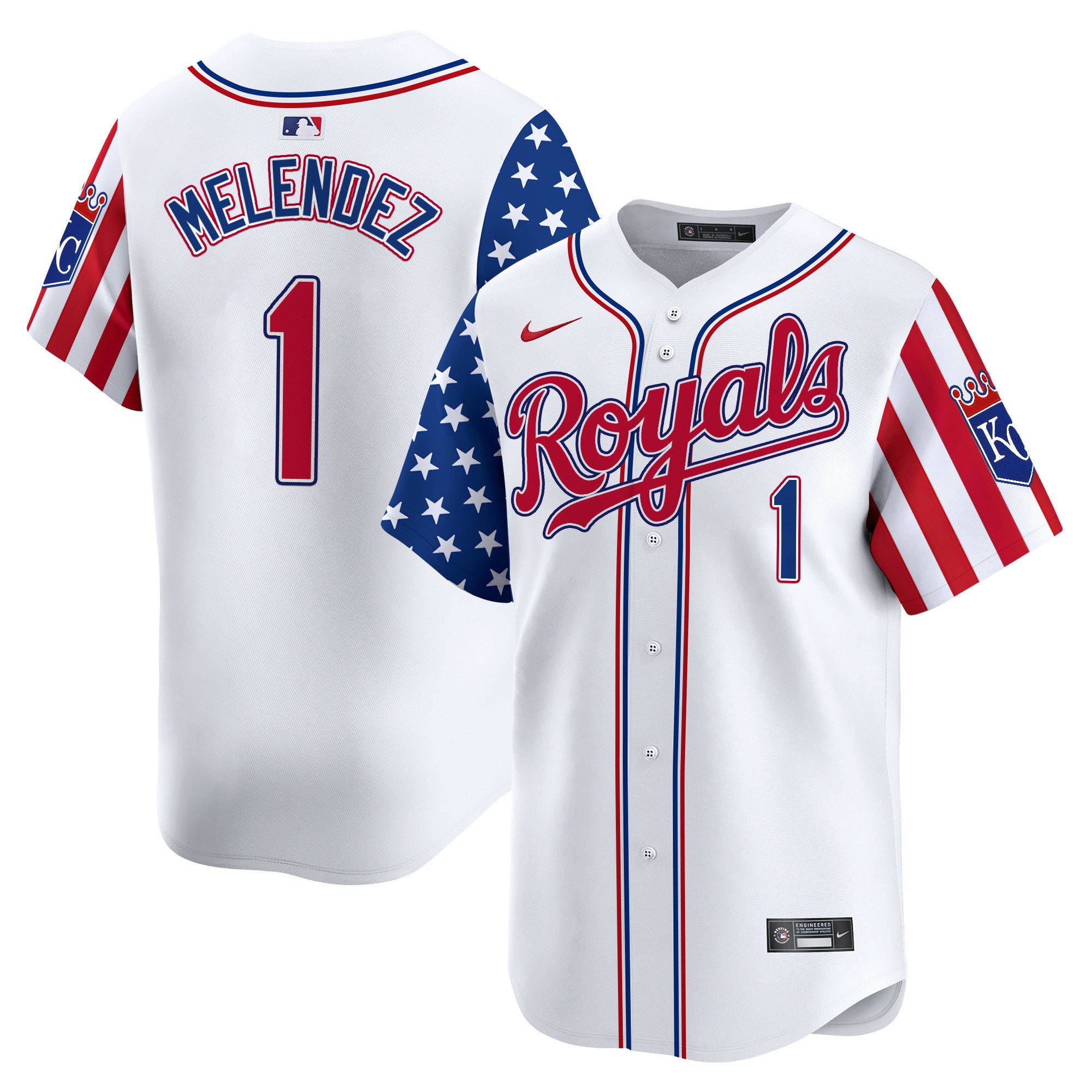 Kansas City Royals 2024 Independence Day Vapor Premier Limited Jersey - All Stitched