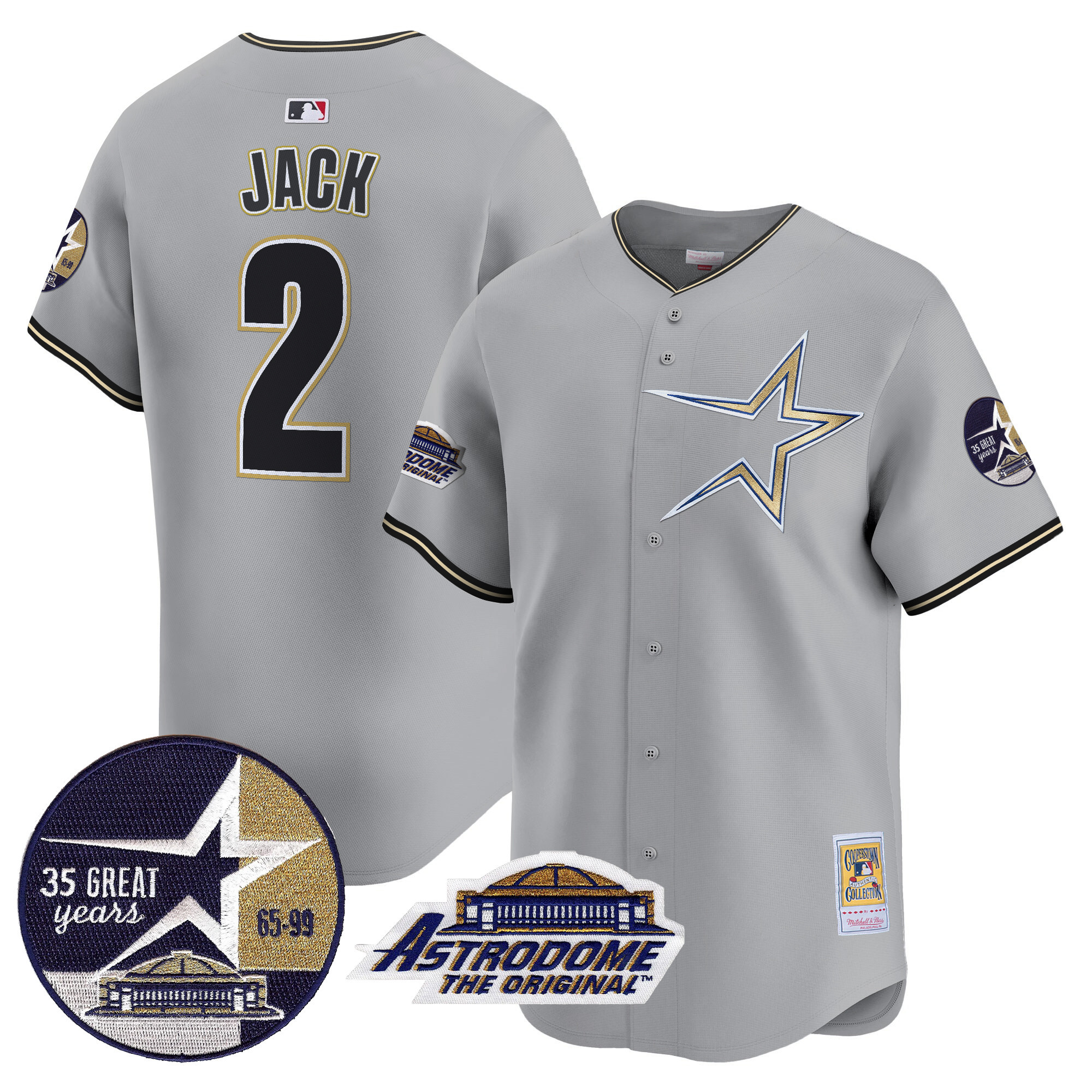 Men's Astros 1999 Throwback 35th & Astrodome Patch Vapor Premier Limited Jersey - All Stitched