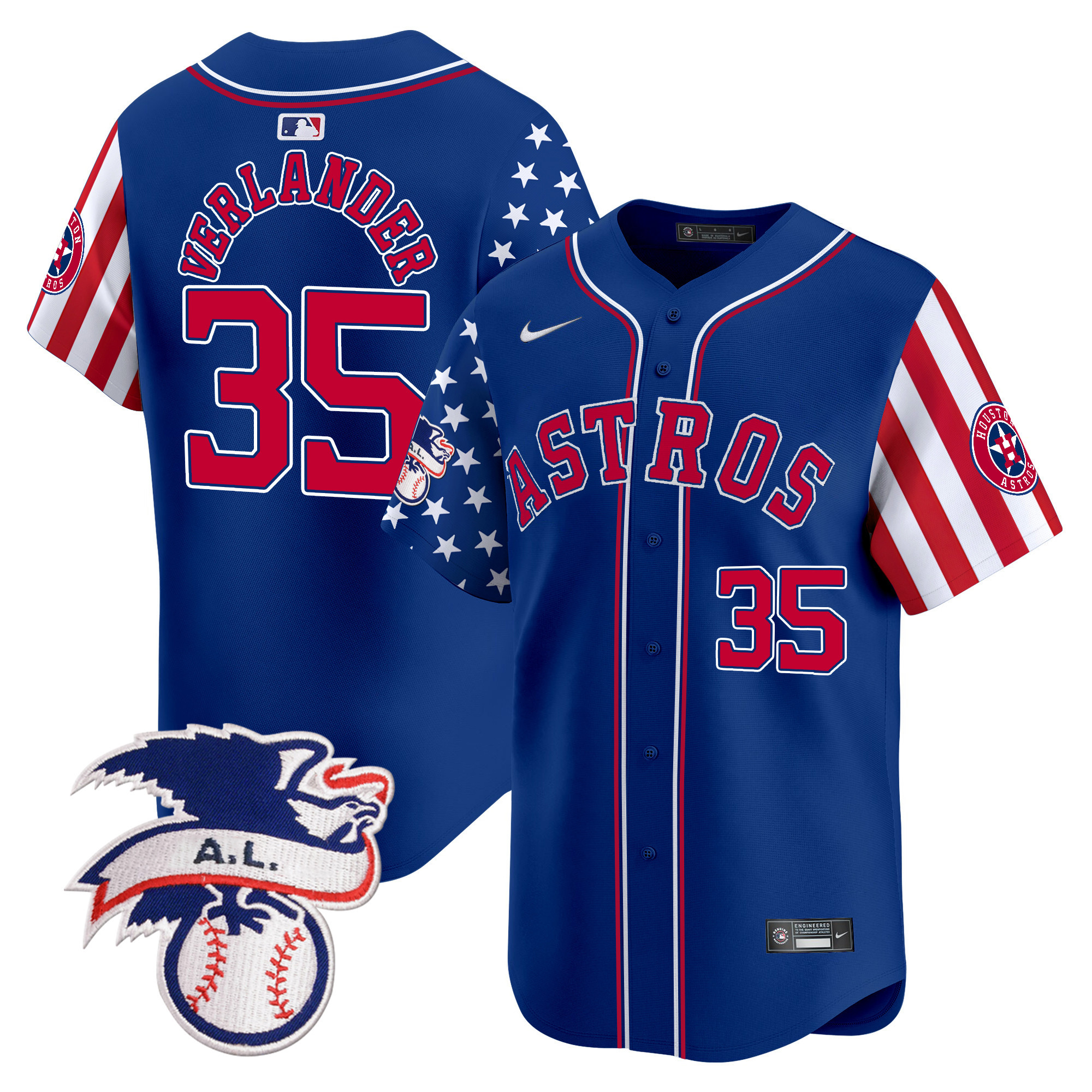 Men's Astros 2024 Fourth of July Vapor Premier Limited Jersey - All Stitched