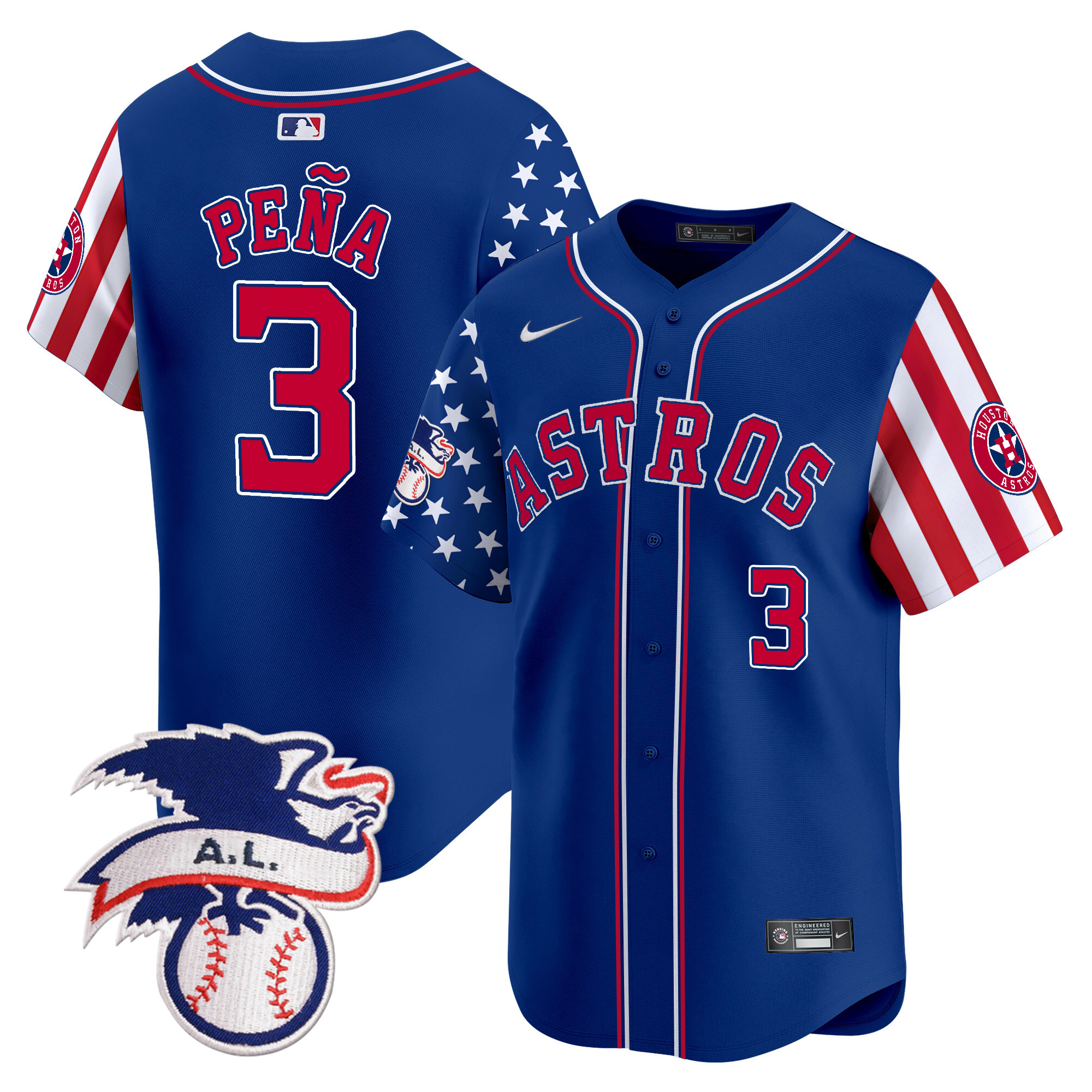 Men's Astros 2024 Fourth of July Vapor Premier Limited Jersey - All Stitched
