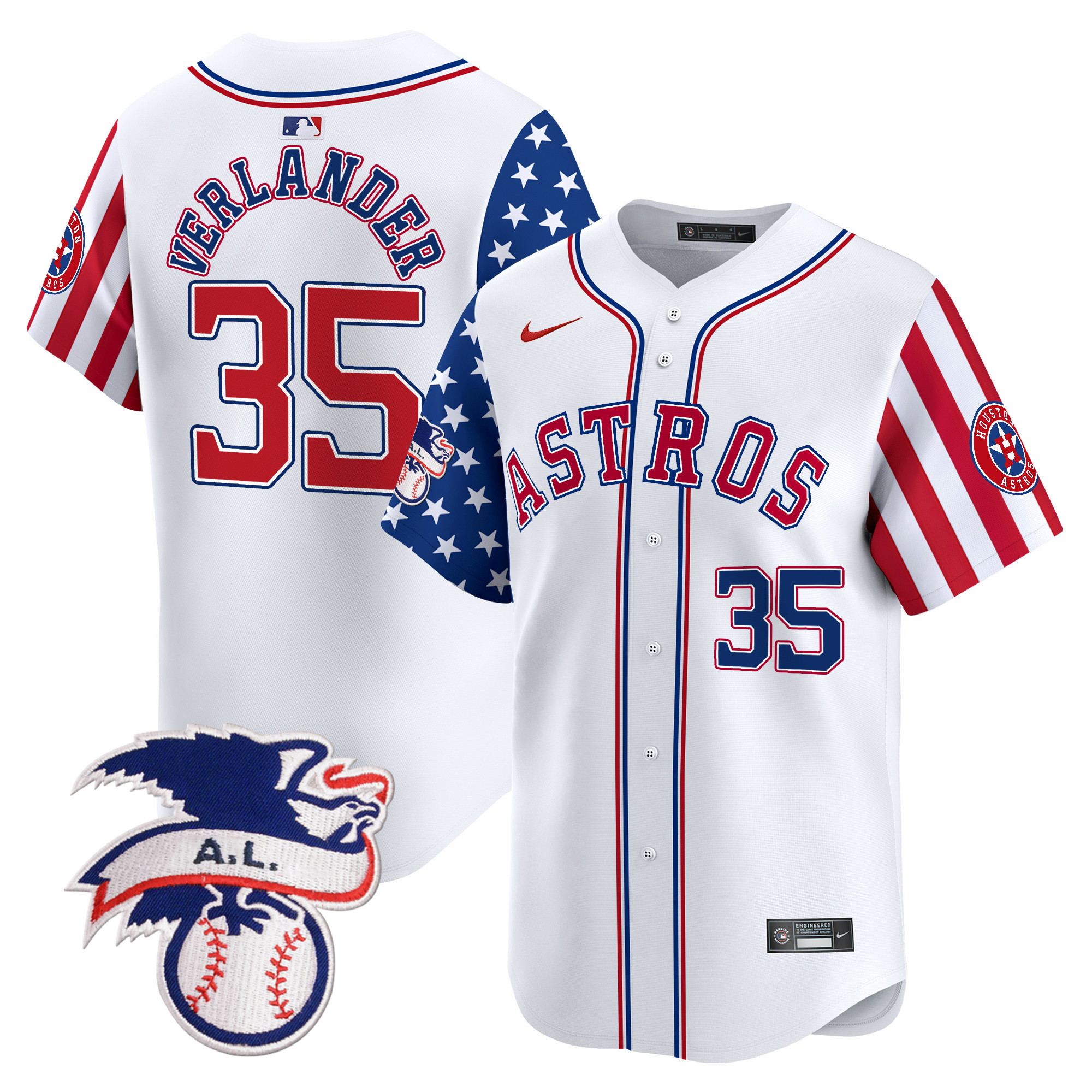 Men's Astros 2024 Fourth of July Vapor Premier Limited Jersey - All Stitched