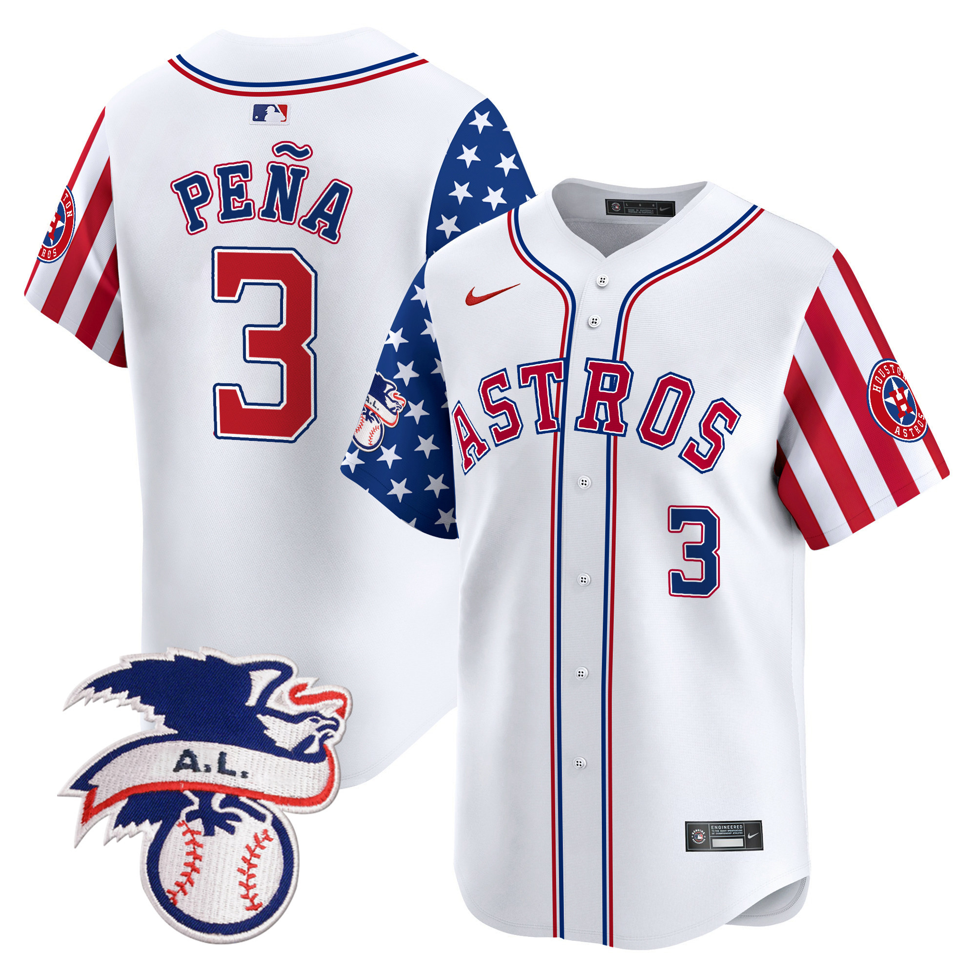 Men's Astros 2024 Fourth of July Vapor Premier Limited Jersey - All Stitched