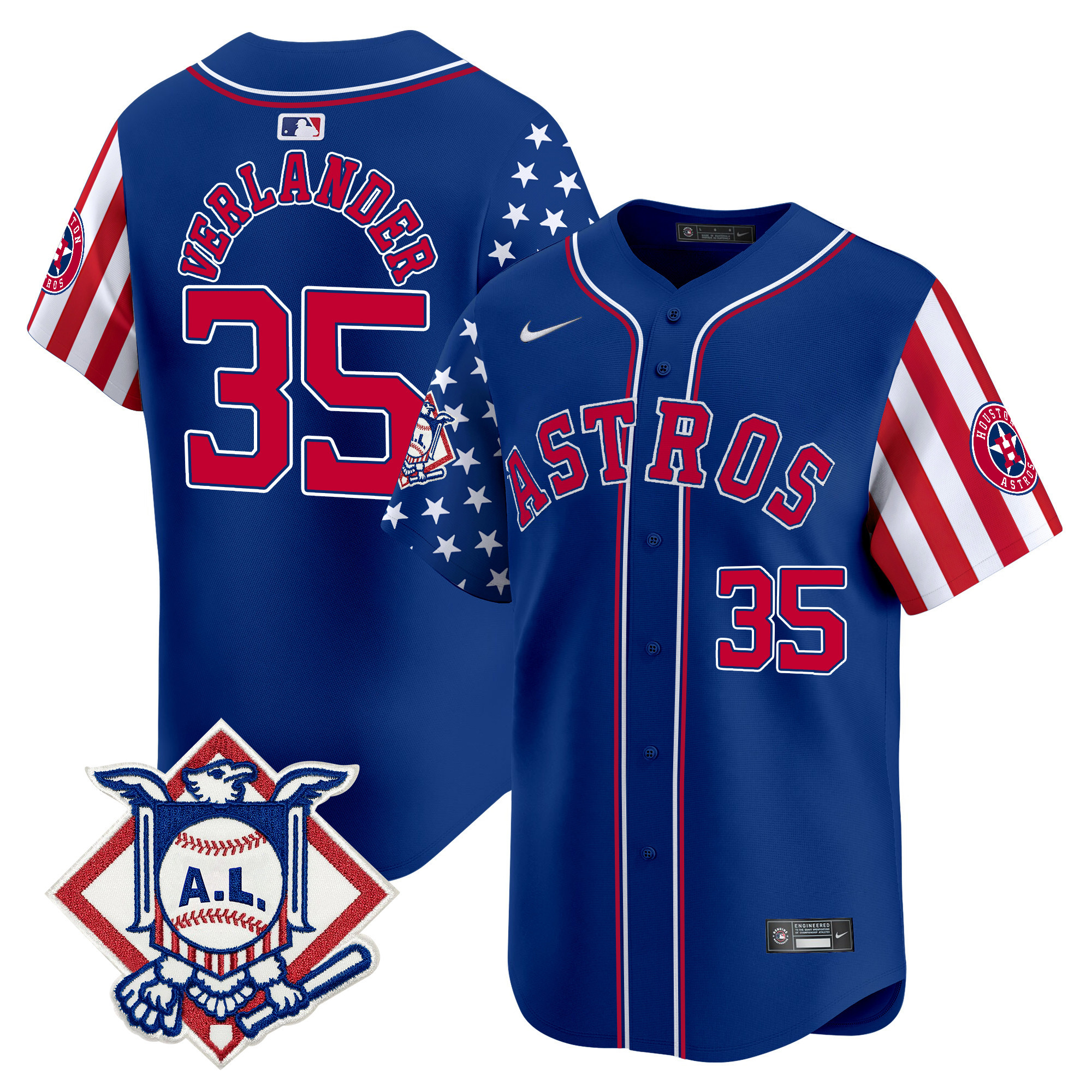 Men's Astros 2024 Fourth of July Vapor Premier Limited Jersey V2 - All Stitched
