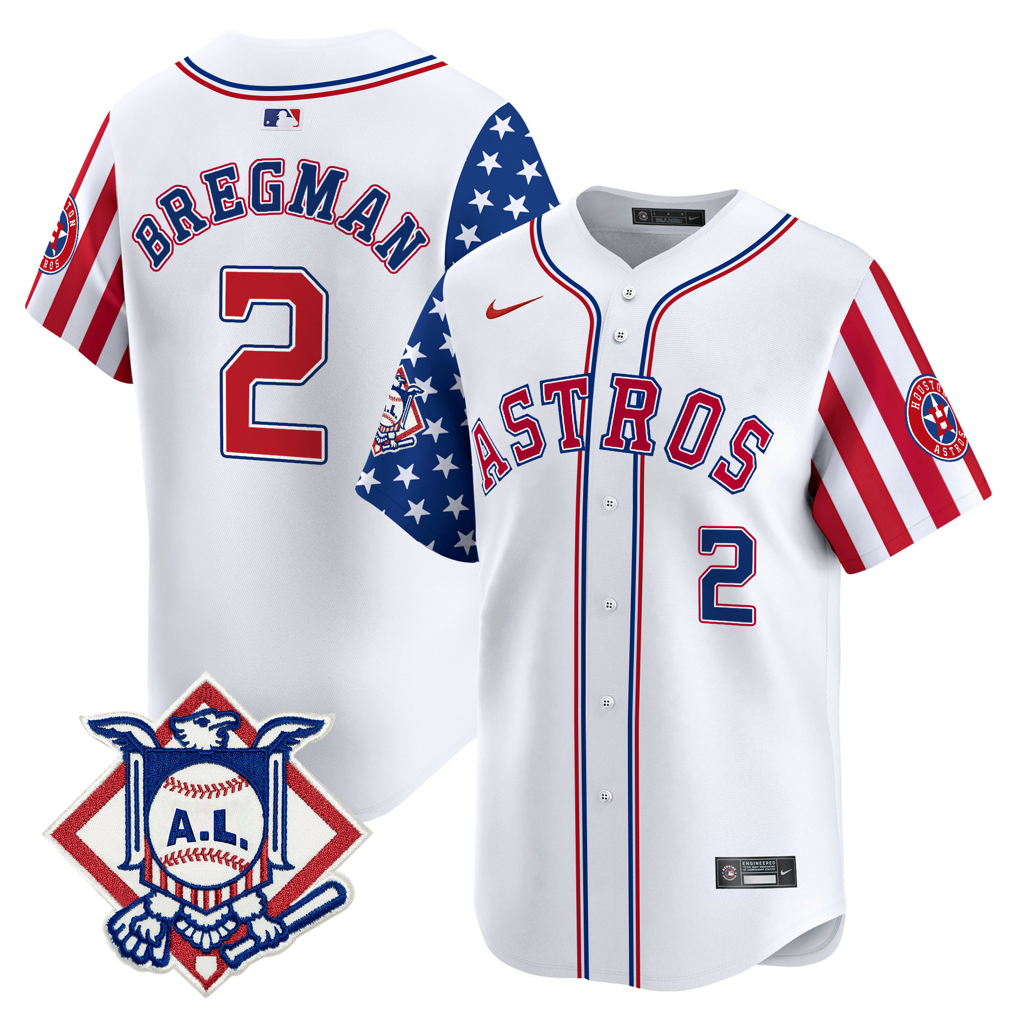 Men's Astros 2024 Fourth of July Vapor Premier Limited Jersey V2 - All Stitched